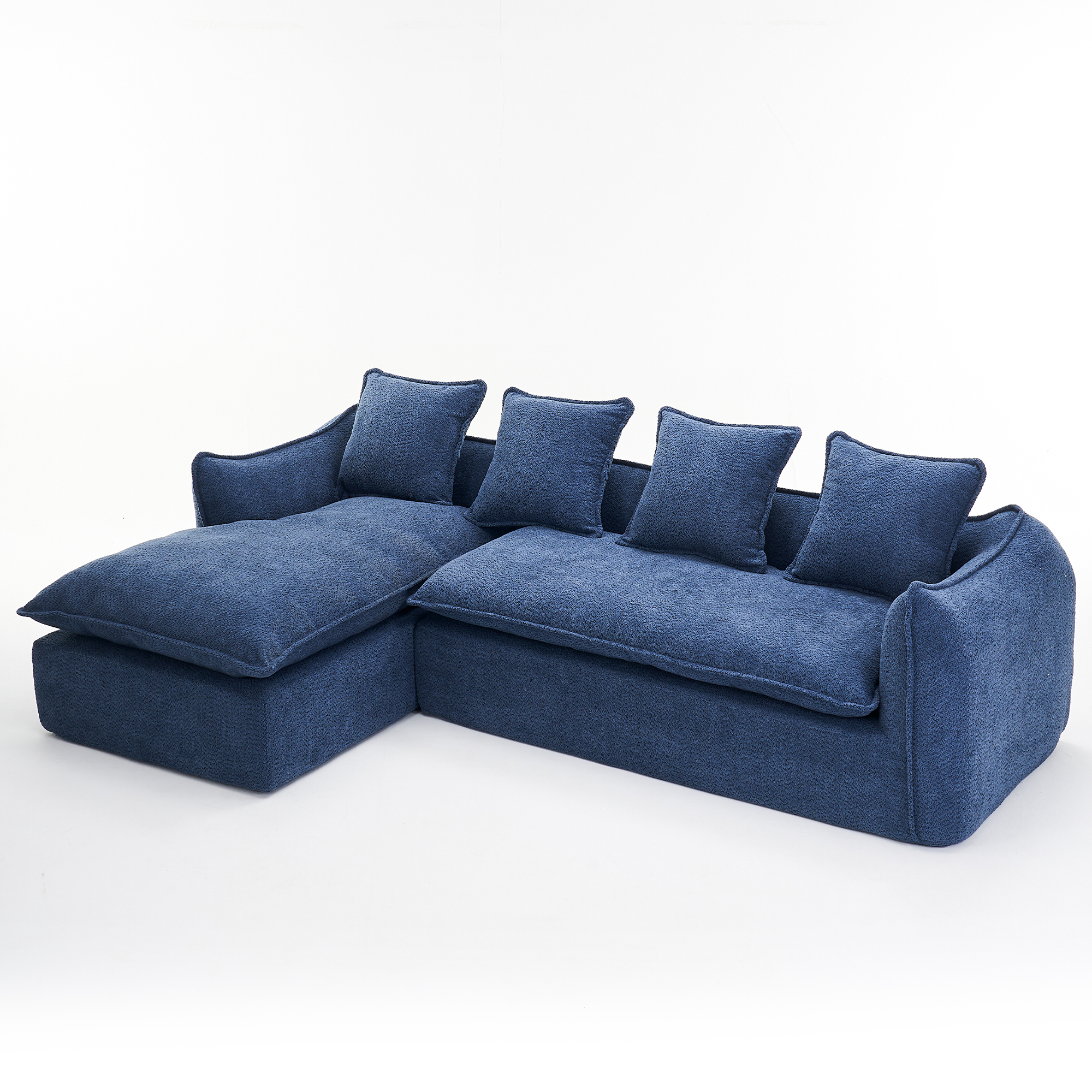 Sofa Deep Seat Sofa 3 Seater for Living Room Oversized Comfy Sofa L-Shape Sofa Couch with Chaise Home Furniture Sleeper Sectional Sofa for Apartment, Office Left Hand Facing