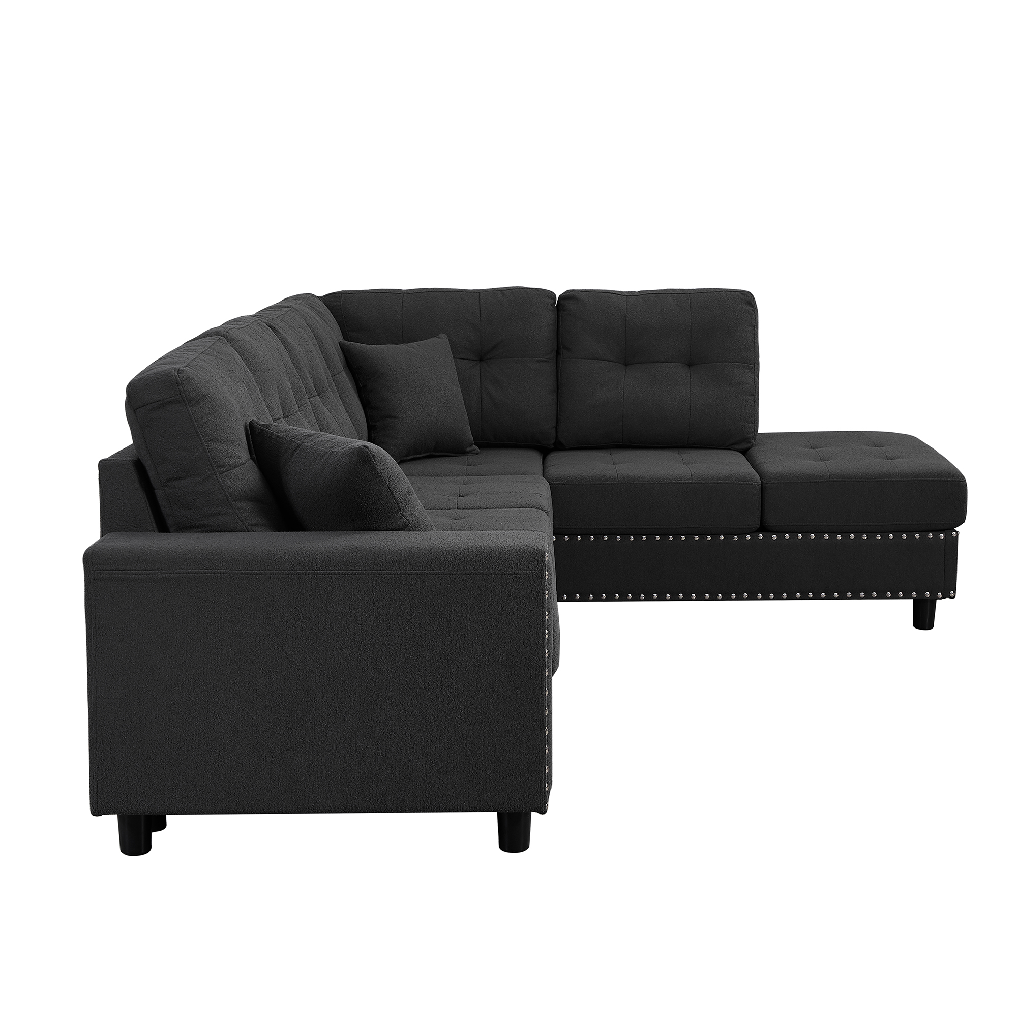 U_Style 109.2''L-shaped Modular Sectional Sofa with Removable  Back Cushions and 2 Pillows, Suitable for Living rooms, Offices, and Apartments