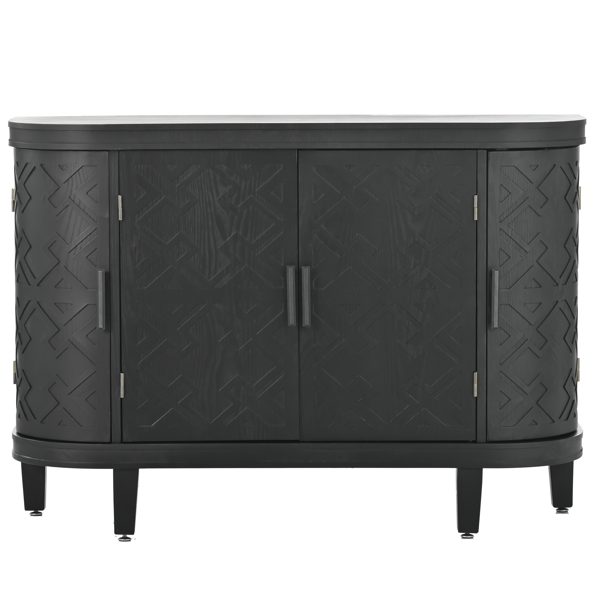 U-Style Accent Storage Cabinet Sideboard Wooden Cabinet with Antique Pattern Doors for Hallway, Entryway, Living Room