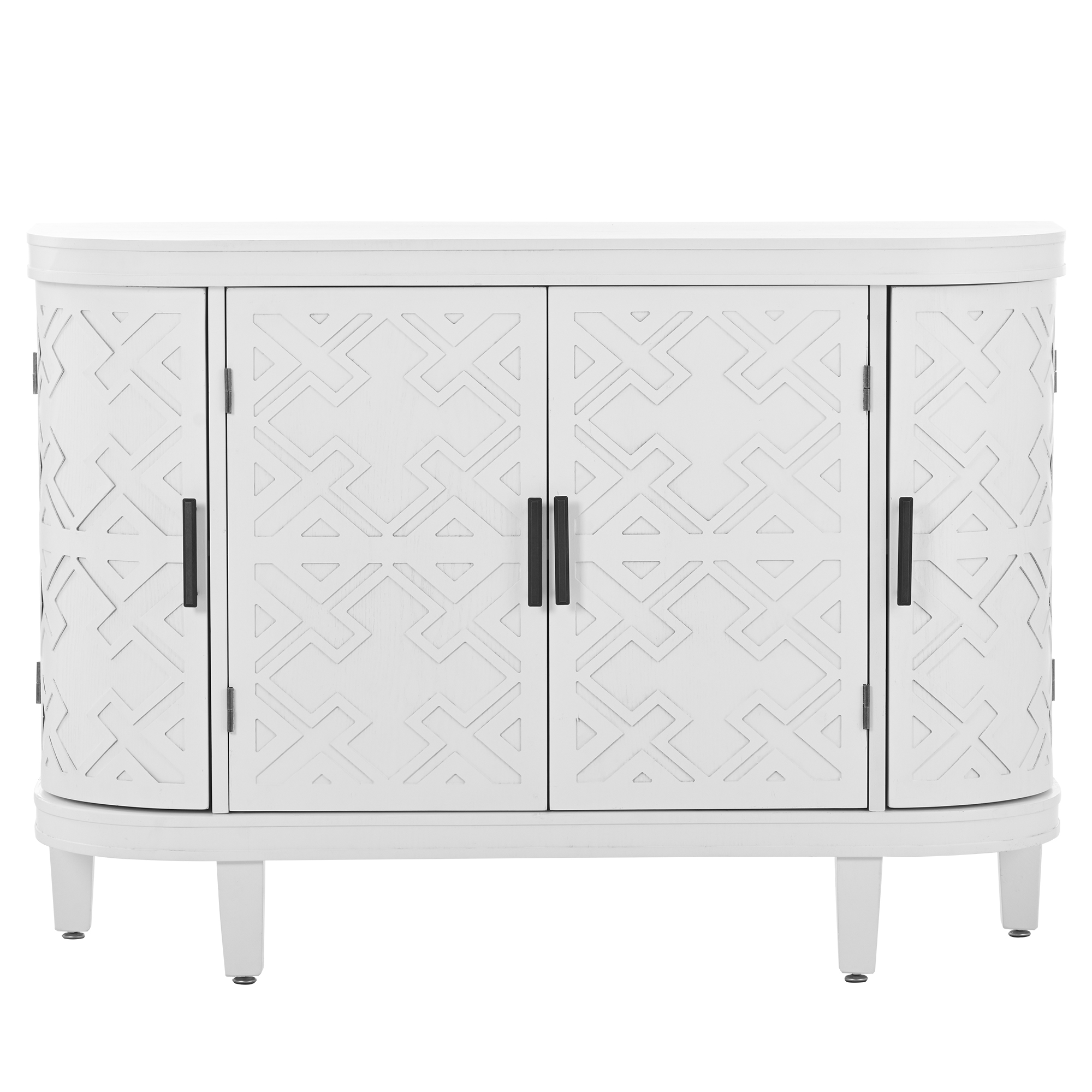 U-Style Accent Storage Cabinet Sideboard Wooden Cabinet with Antique Pattern Doors for Hallway, Entryway, Living Room