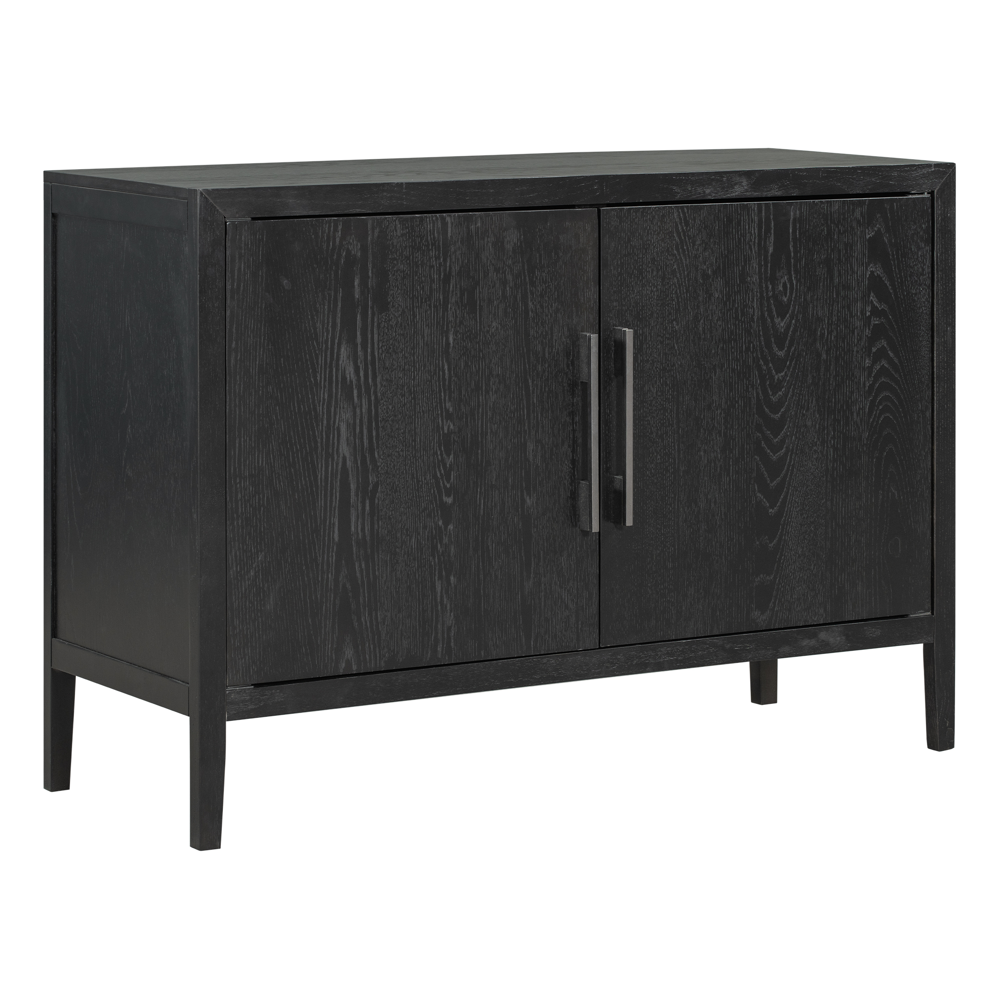 U-Style Storage Cabinet Sideboard Wooden Cabinet with 2 Metal handles and 2 Doors for Hallway, Entryway, Living Room