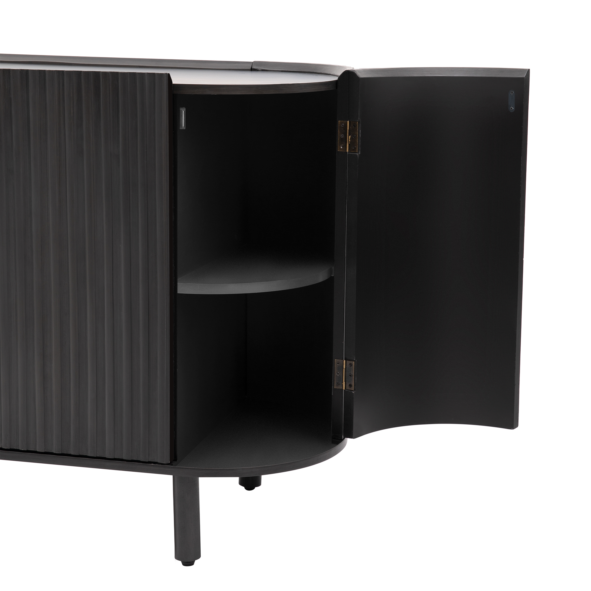 U-Style Curved Design Light Luxury Sideboard with Adjustable Shelves,Suitable for Living Room,Study and Entrance