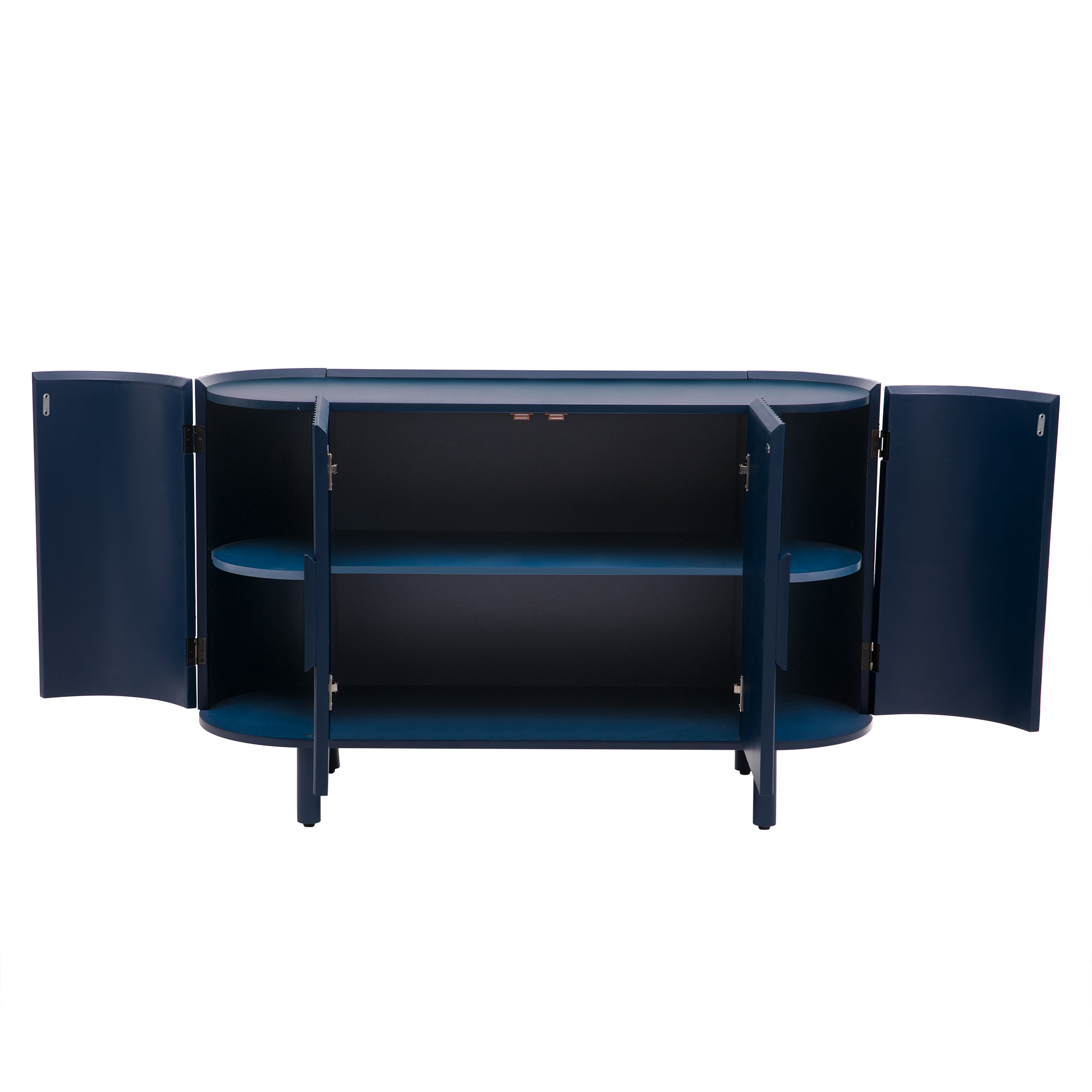 U-Style Curved Design Light Luxury Sideboard with Adjustable Shelves,Suitable for Living Room,Study and Entrance