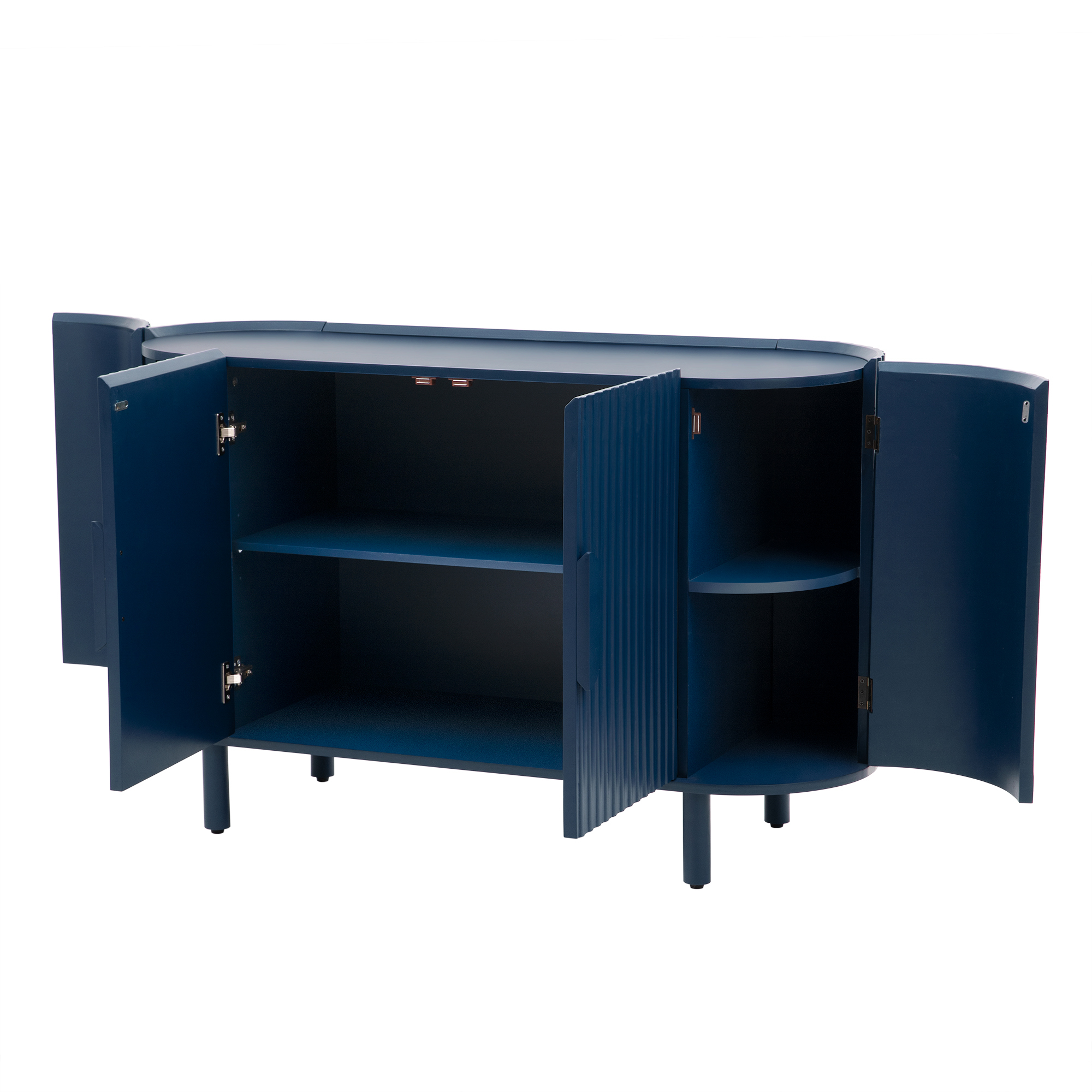 U-Style Curved Design Light Luxury Sideboard with Adjustable Shelves,Suitable for Living Room,Study and Entrance