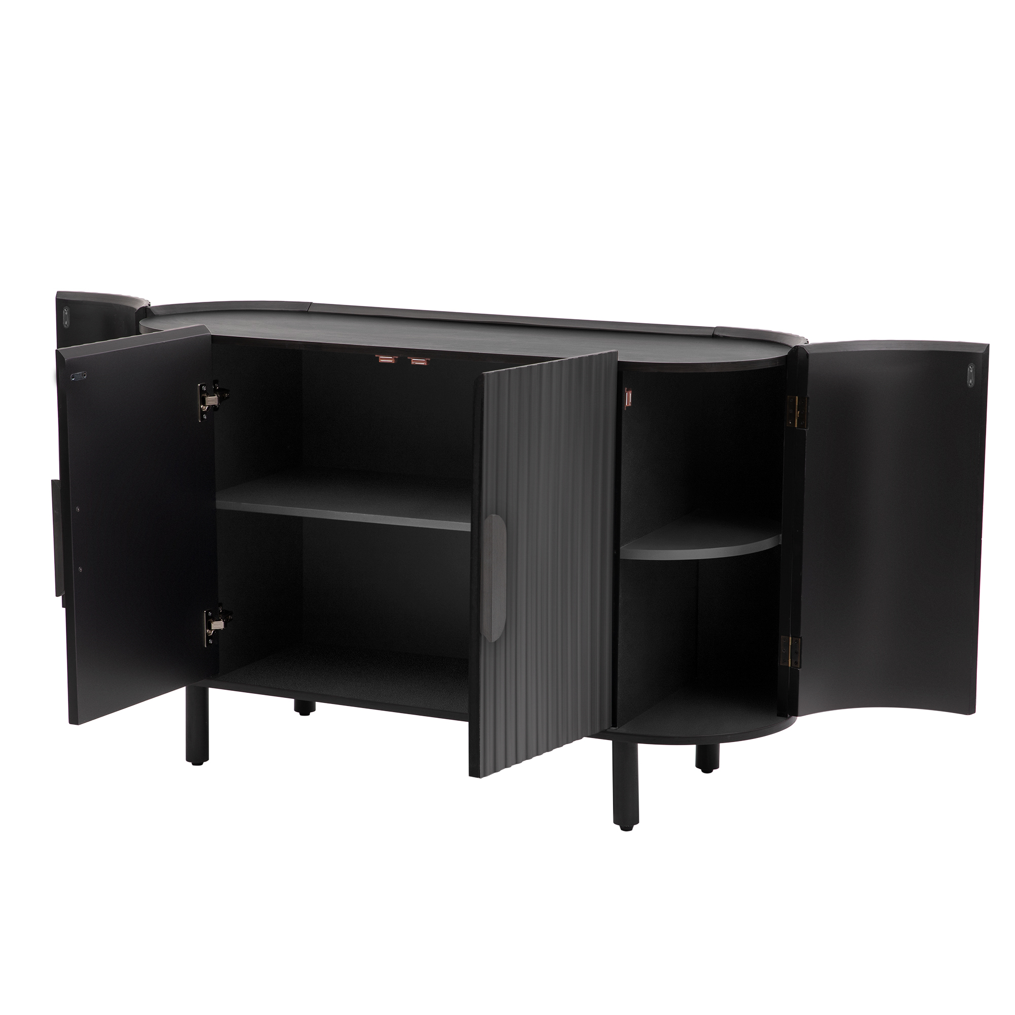 U-Style Curved Design Light Luxury Sideboard with Adjustable Shelves,Suitable for Living Room,Study and Entrance