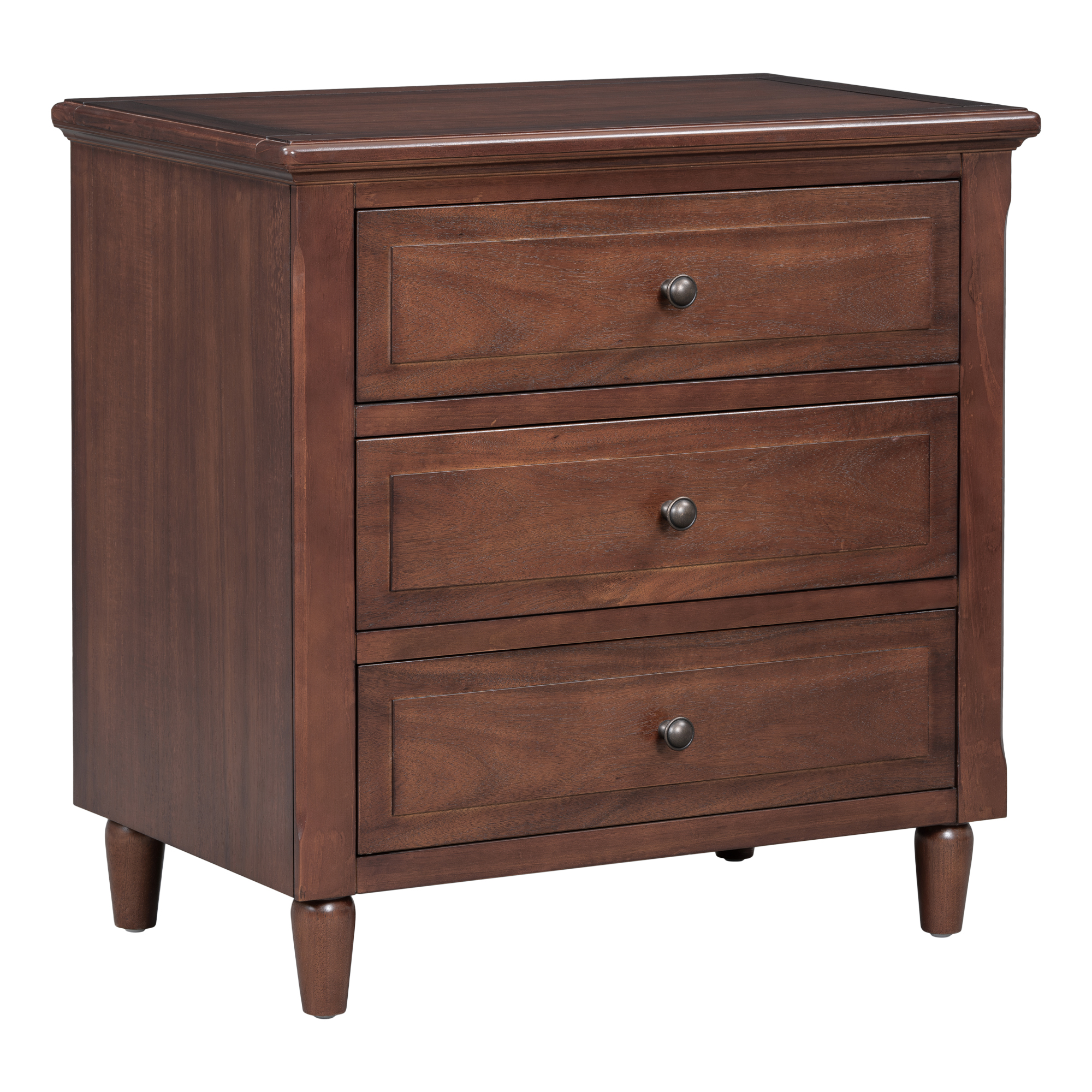 U_STYLE 3-Drawer Nightstand Storage Wood Cabinet