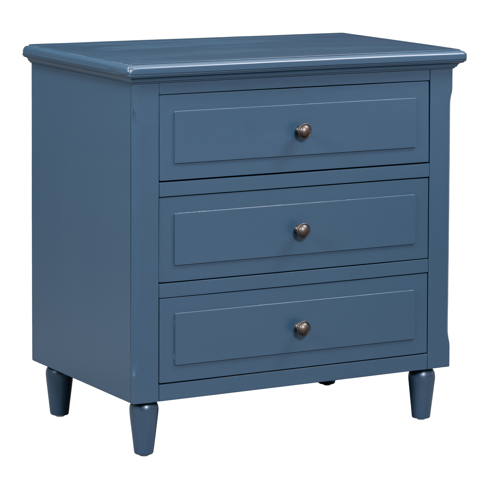 U_STYLE 3-Drawer Nightstand Storage Wood Cabinet