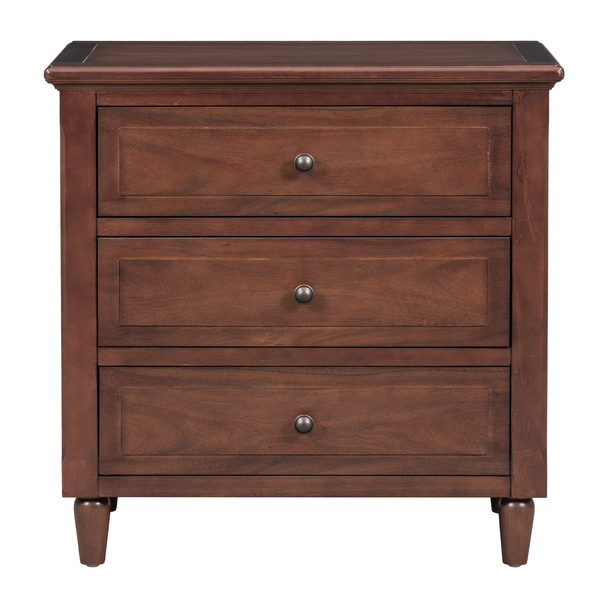 U_STYLE 3-Drawer Nightstand Storage Wood Cabinet