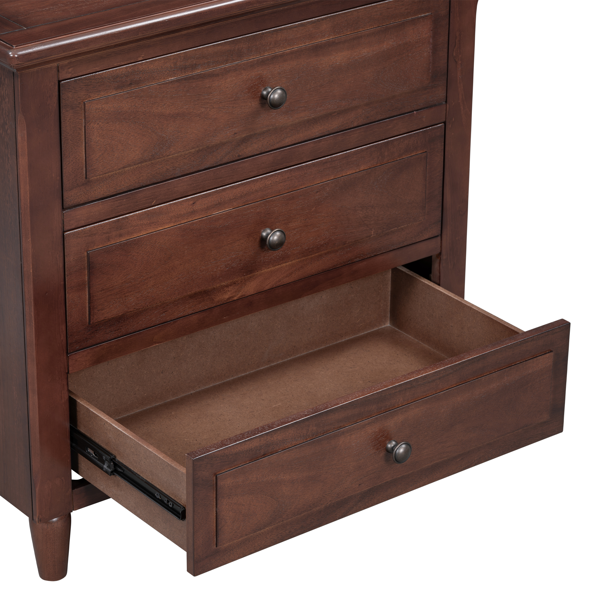 U_STYLE 3-Drawer Nightstand Storage Wood Cabinet