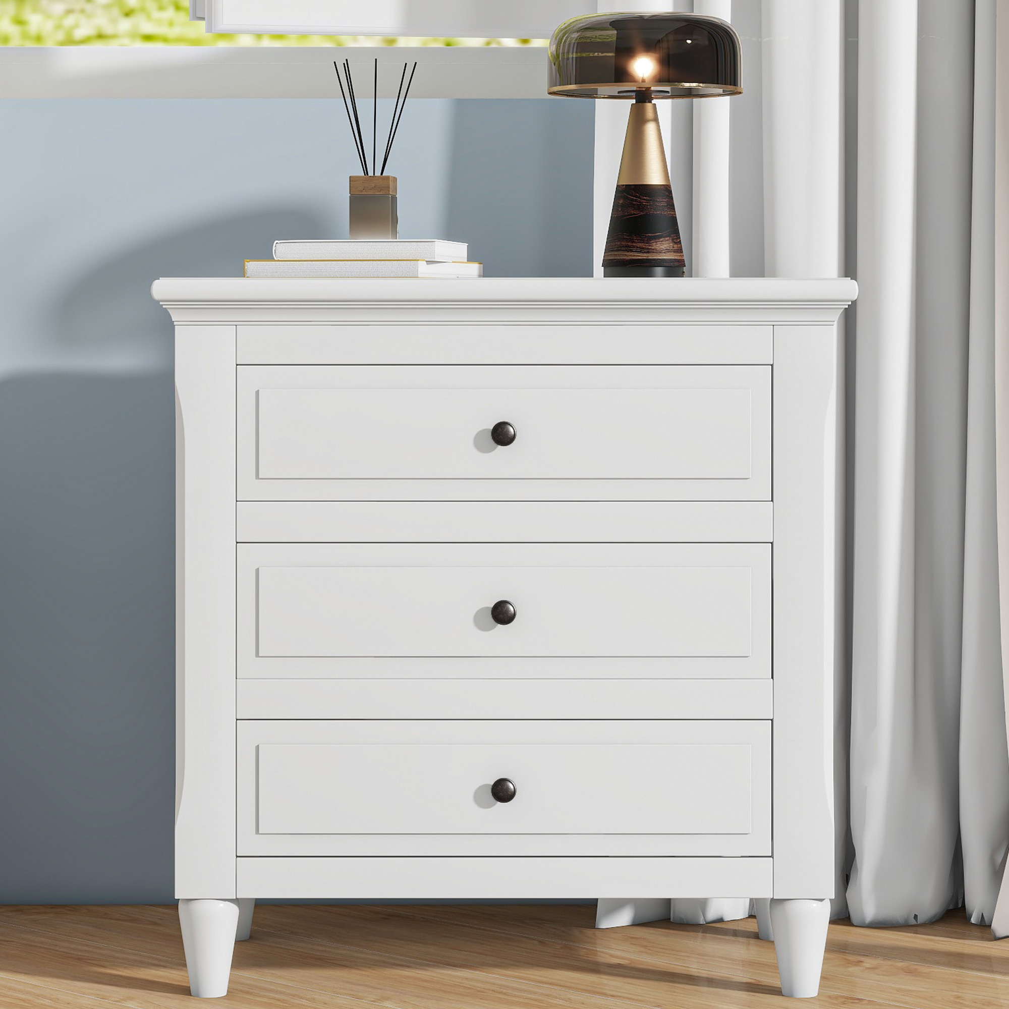 U_STYLE 3-Drawer Nightstand Storage Wood Cabinet (As Same As WF297663AAK)