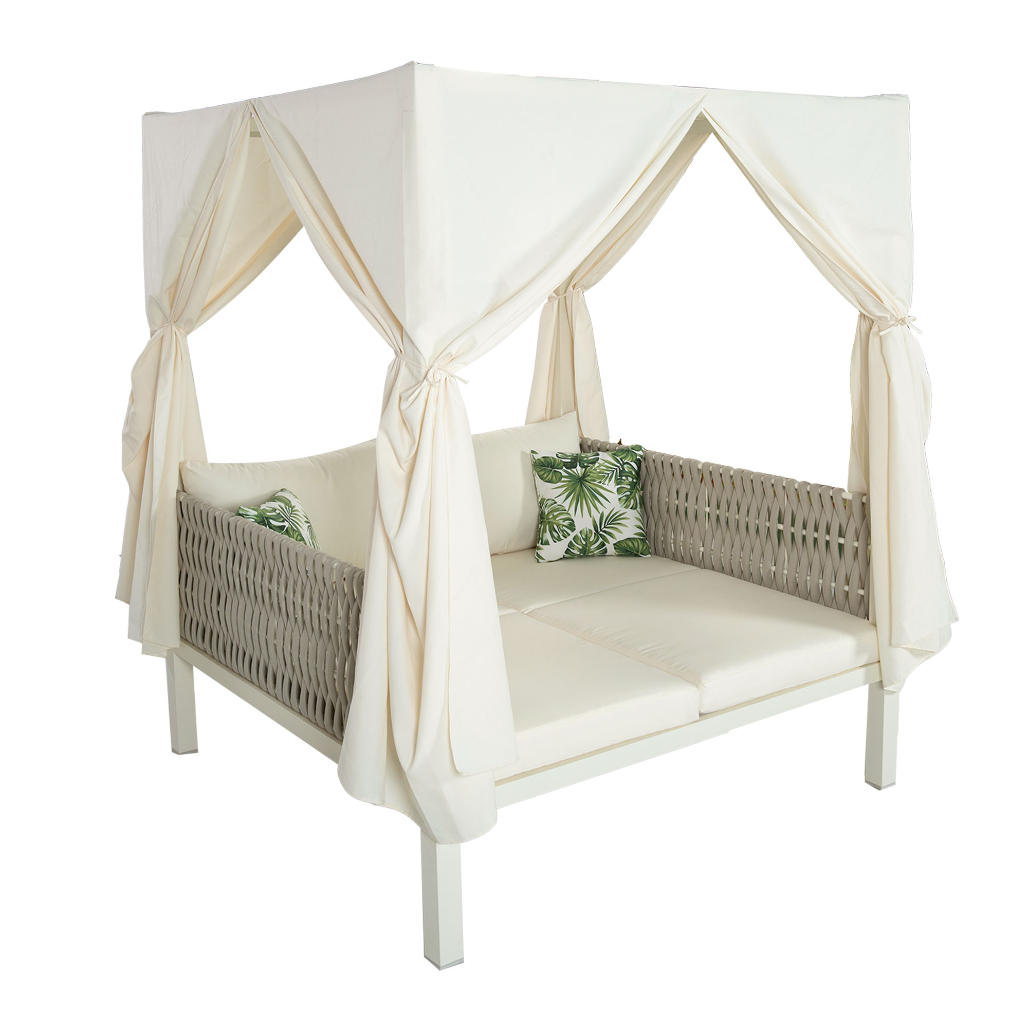 U_Style  Outdoor Patio Sunbed with Curtains, High Comfort, Suitable for Multiple Scenarios