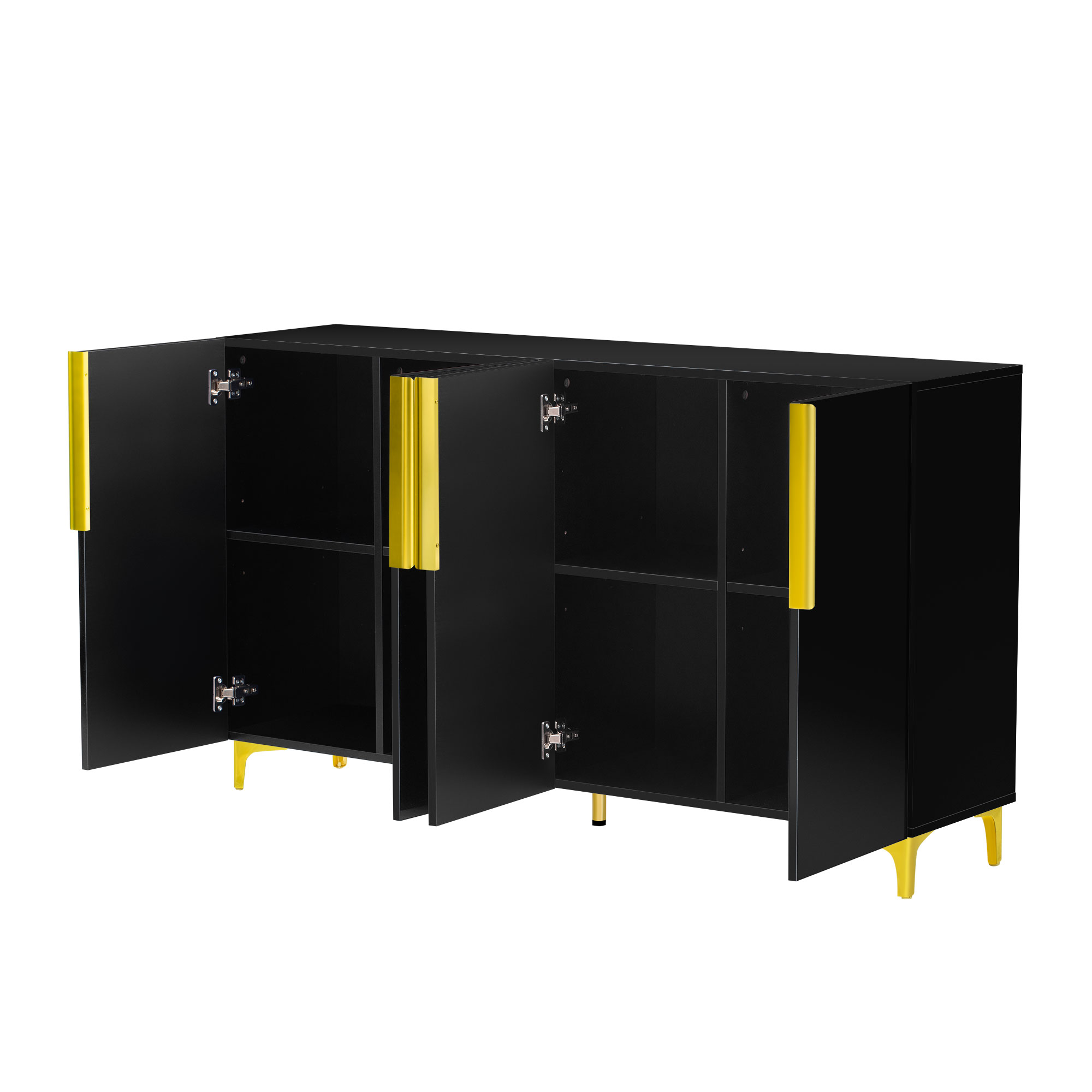 U_Style Glossy Finish Light Luxury Storage Cabinet, Adjustable, Suitable for Living Room, Study, Hallway.