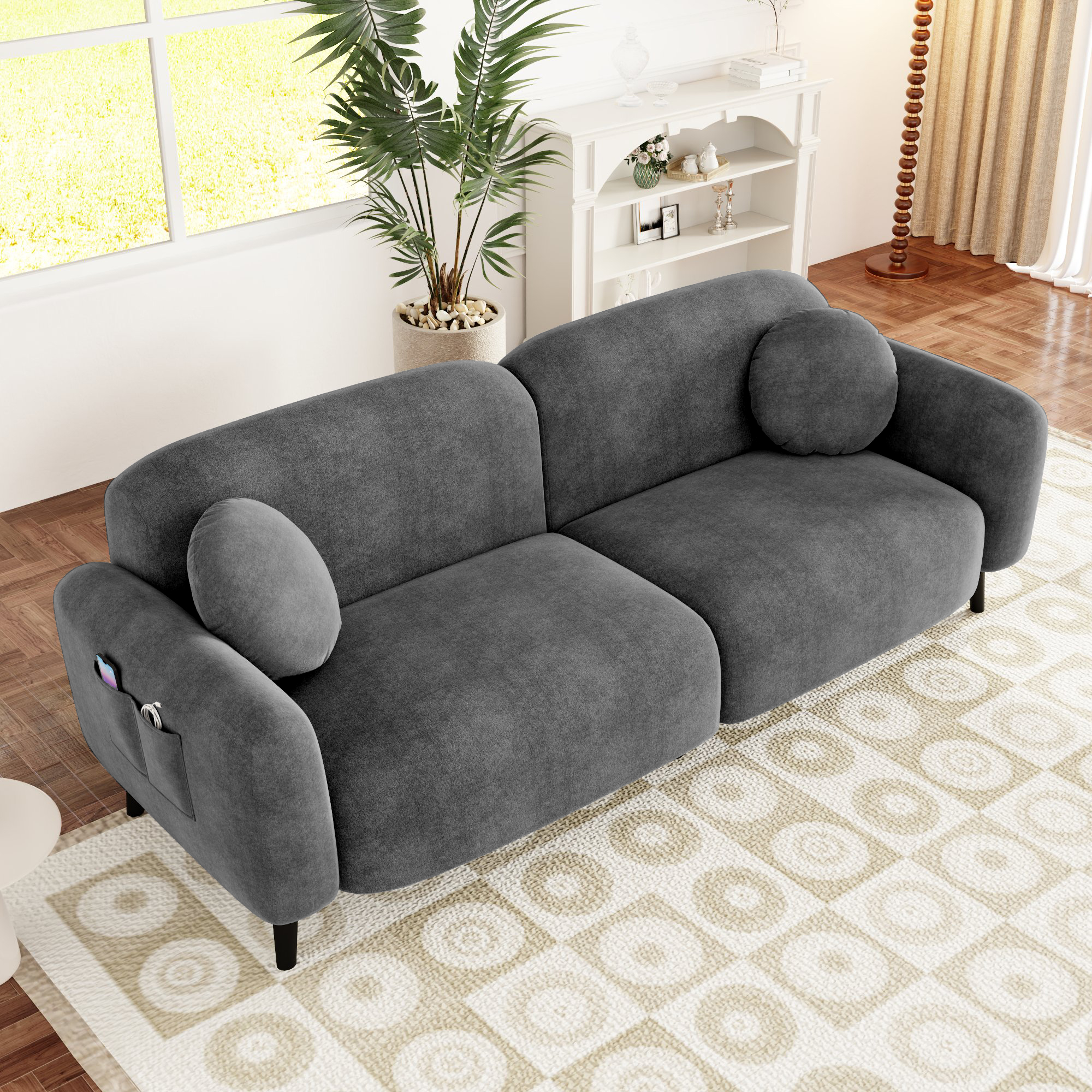 U_Style  83.9''Upholstered Sofa for Living Room, Bedroom, and Apartments