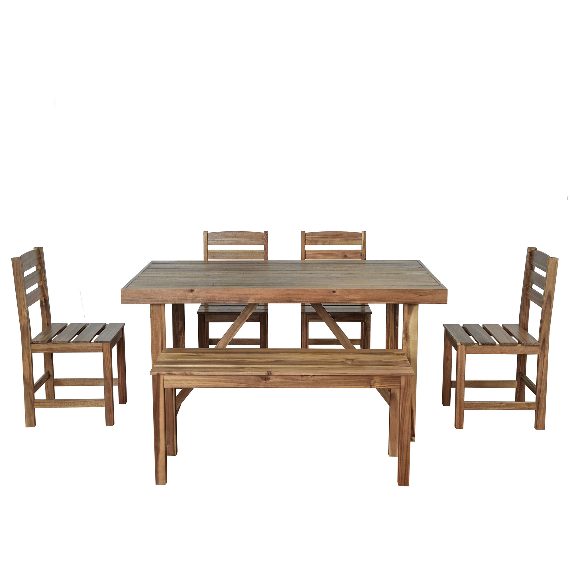 U_Style   High-quality Acacia Wood Outdoor Table and Chair Set, Suitable for Patio, Balcony, Backyard