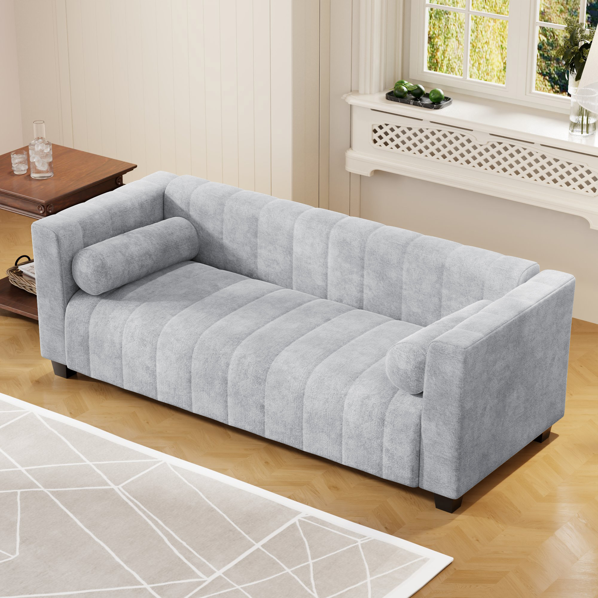 U_Style  78.7''Upholstered Sofa for Living Room, Bedroom, Salon, Simplified Style