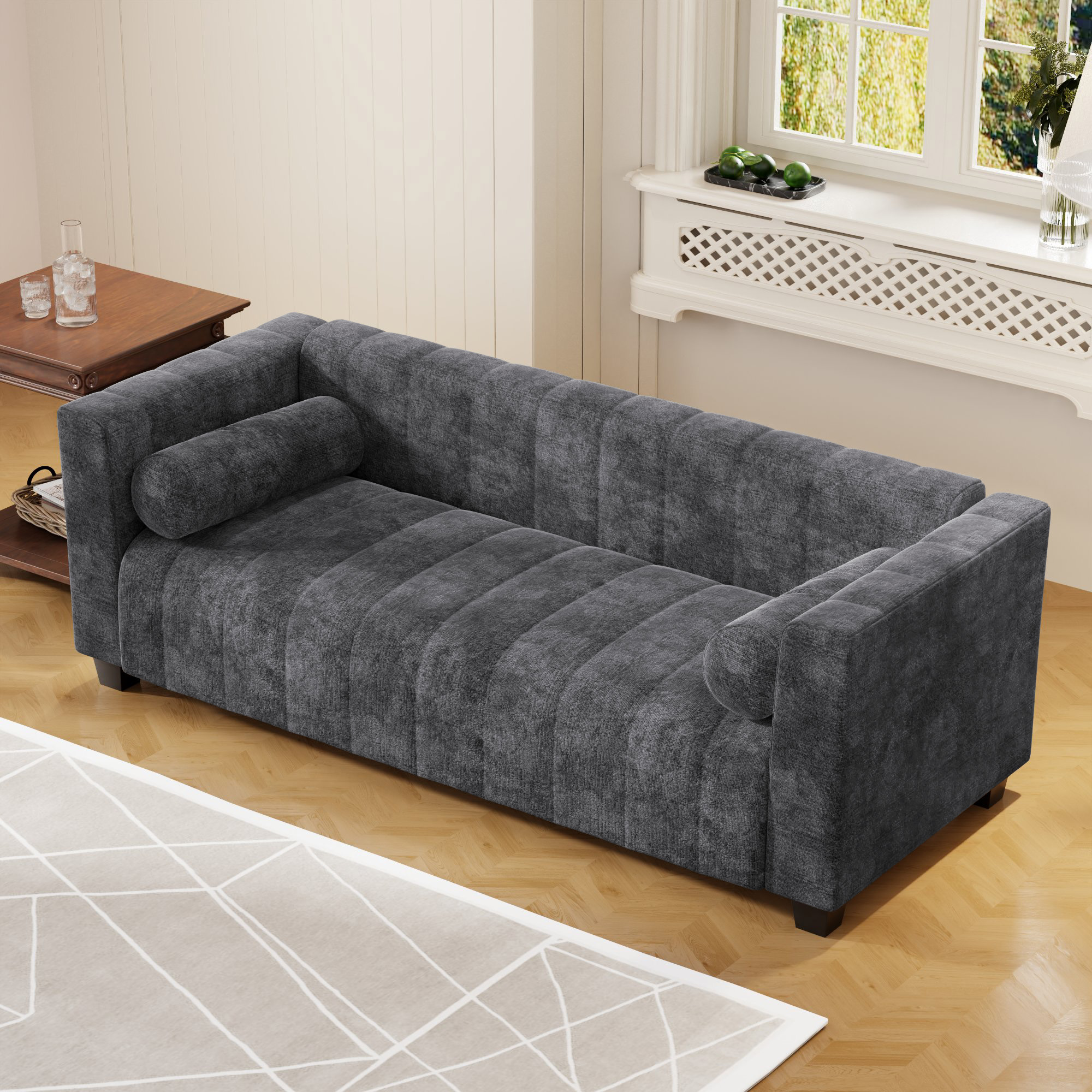 U_Style  78.7''Upholstered Sofa for Living Room, Bedroom, Salon, Simplified Style