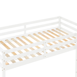 Loft Bed Twin with end-leaning ladder , White