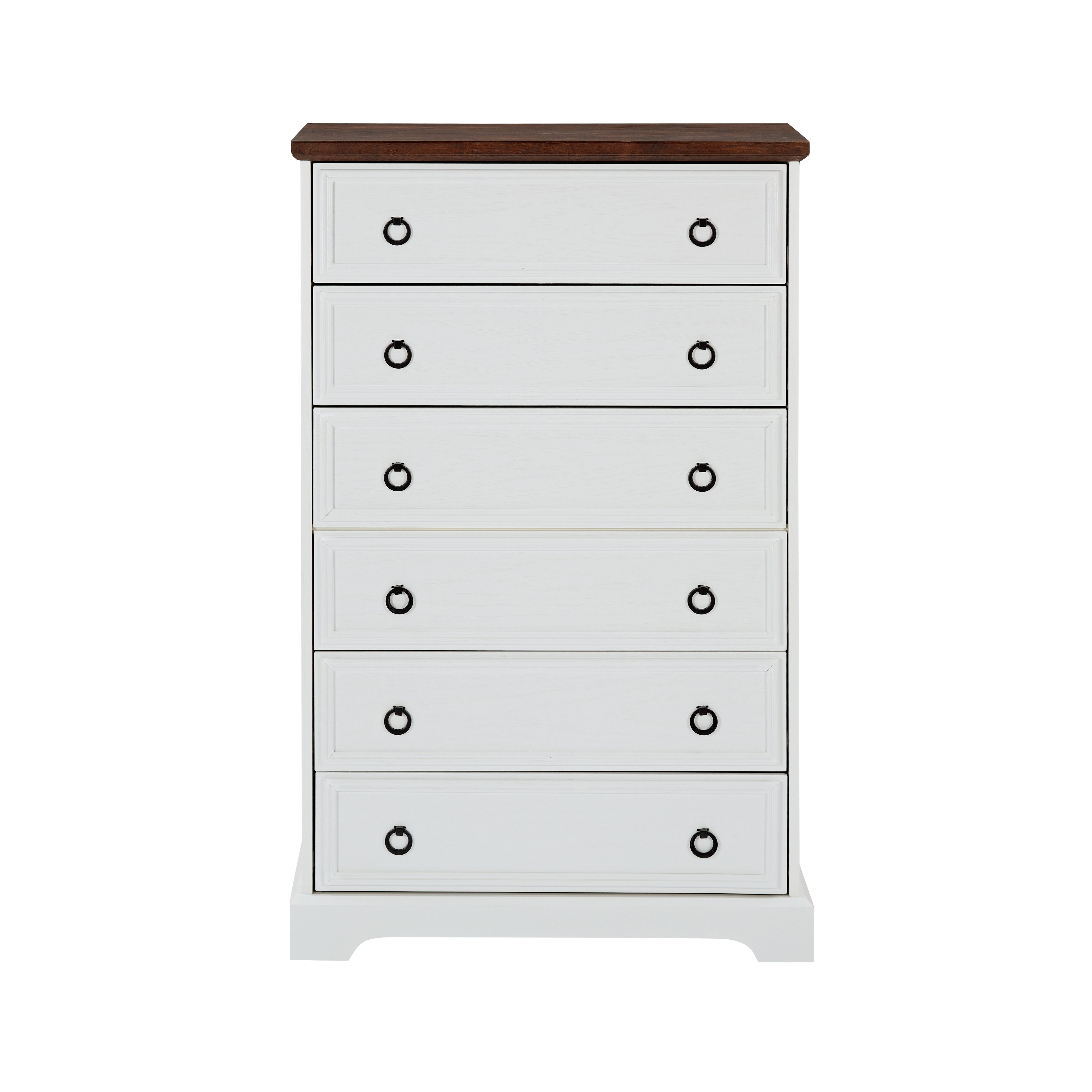 Modern 6 Drawer Dresser, Dressers for Bedroom, Tall Chest of Drawers Closet Organizers & Storage Clothes - Easy Pull Handle, Textured Borders Living Room, Hallway,L 29.53''*W15.75''*H48.03''White