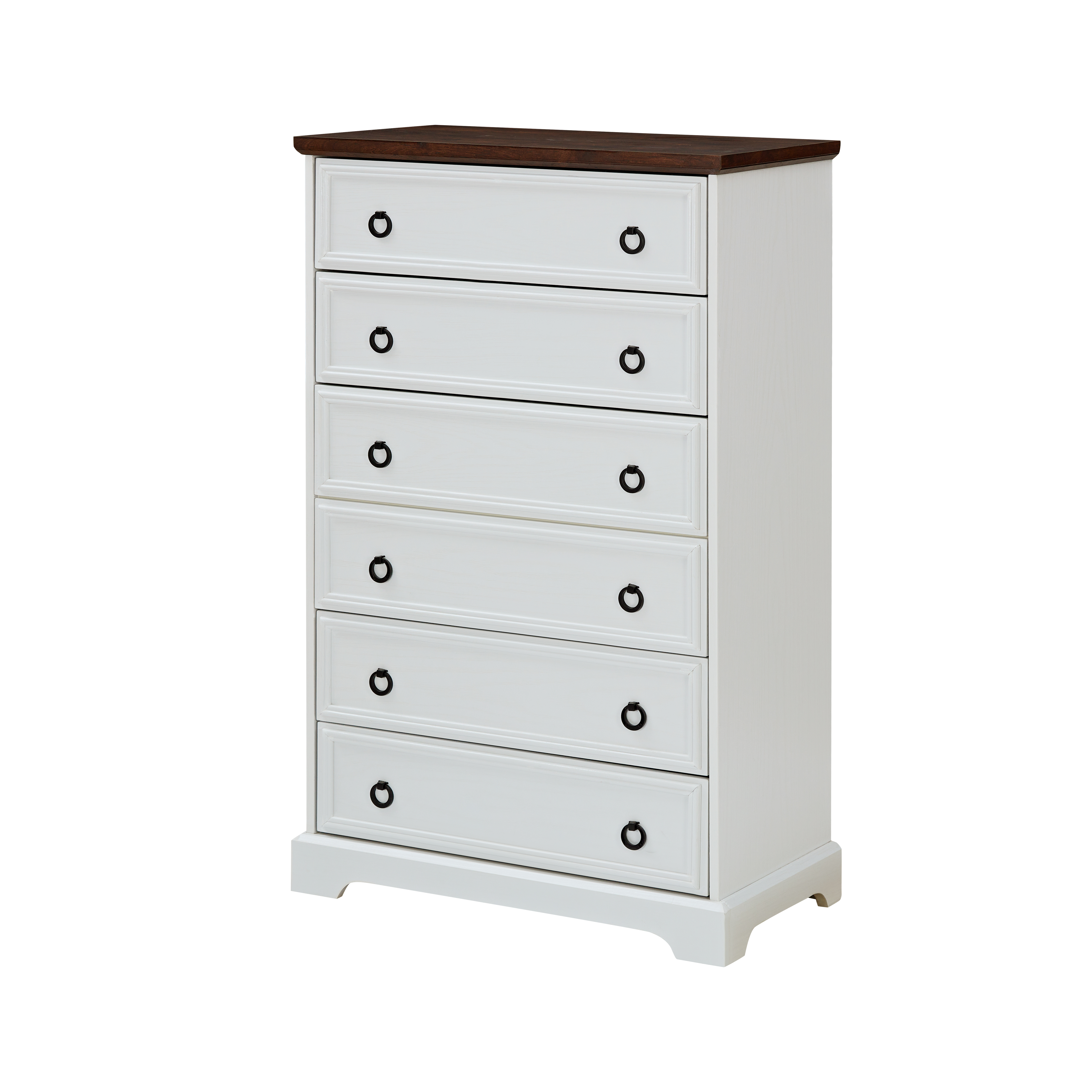 Modern 6 Drawer Dresser, Dressers for Bedroom, Tall Chest of Drawers Closet Organizers & Storage Clothes - Easy Pull Handle, Textured Borders Living Room, Hallway,L 29.53''*W15.75''*H48.03''White