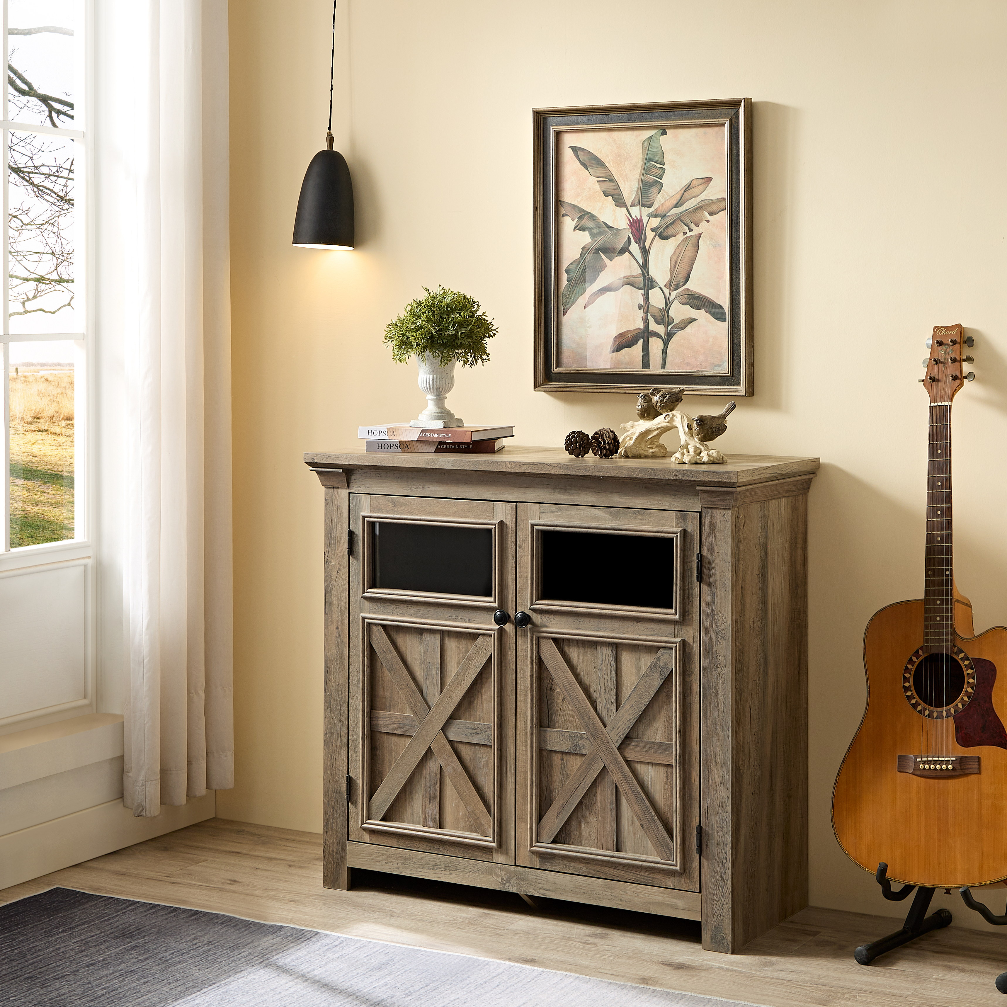 2 Doors Cabinet Large Buffet Sideboard Cabinet, Bar Wine Cabinet for Entryway Living Room Buffet Cabinet Table Coffee Bar Wine Bar Storage Cabinet for Dining Room Gray Wash