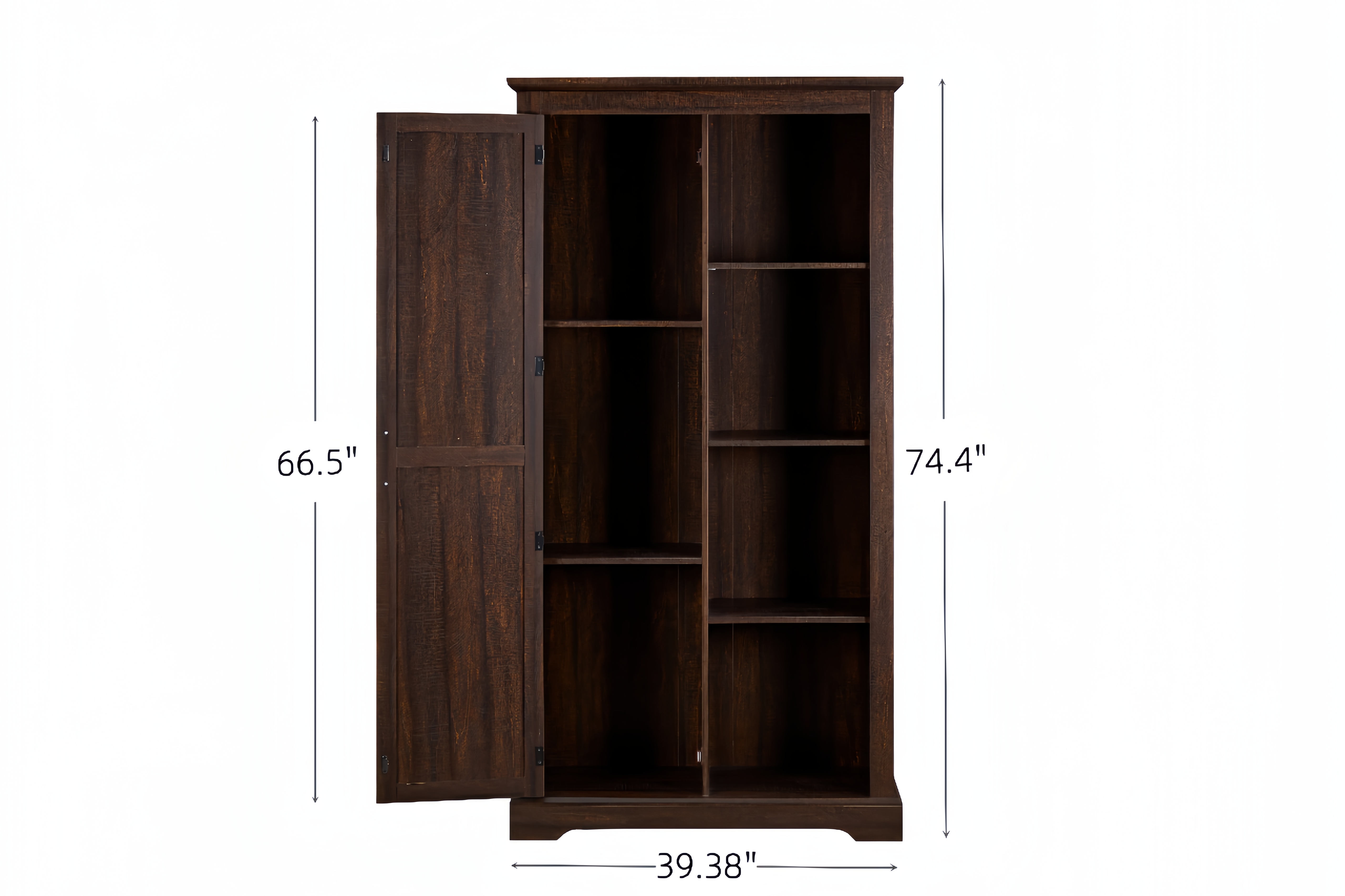 Tall Storage Cabinet Barn Door Storage Country Wood Rustic Farmhouse Pantry Cupboard Sliding Door Kitchen Organizer Furniture Home Drawer Shelves L39.37''*W15.75''*H74.4''  Espresso