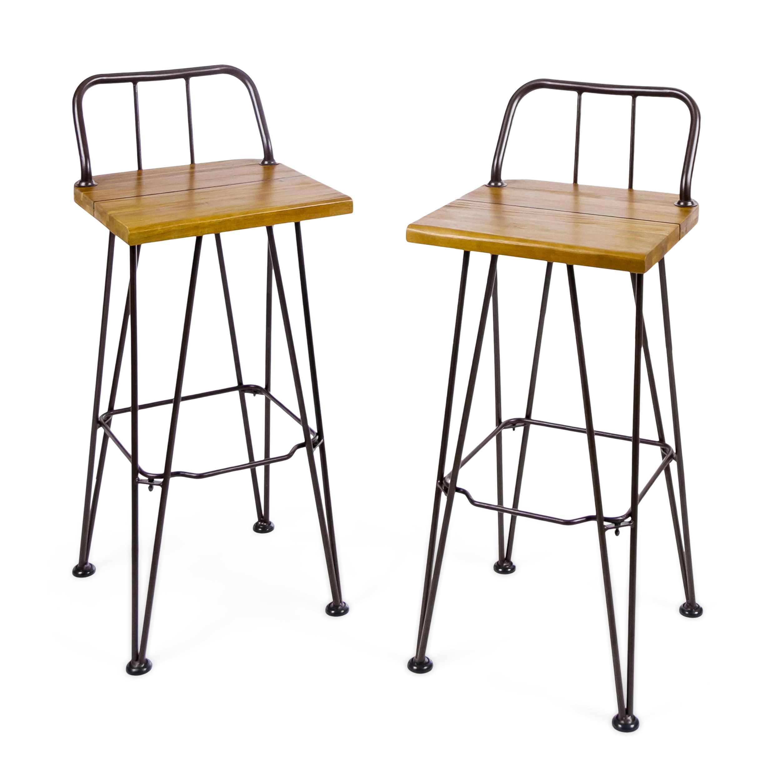 DENALI INDUSTIAL WOOD AND METAL BARSTOOL