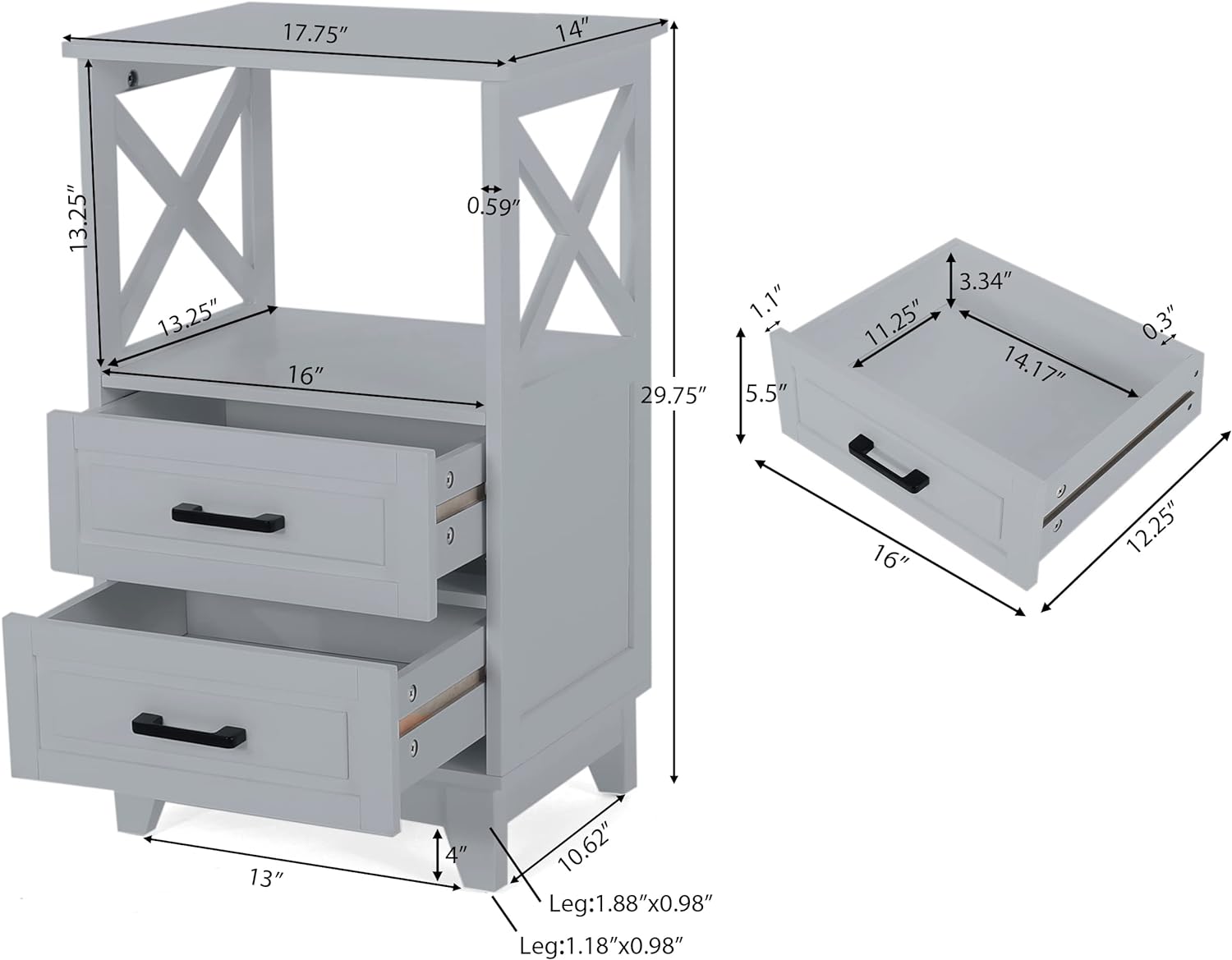 2 DRAWER CABINET