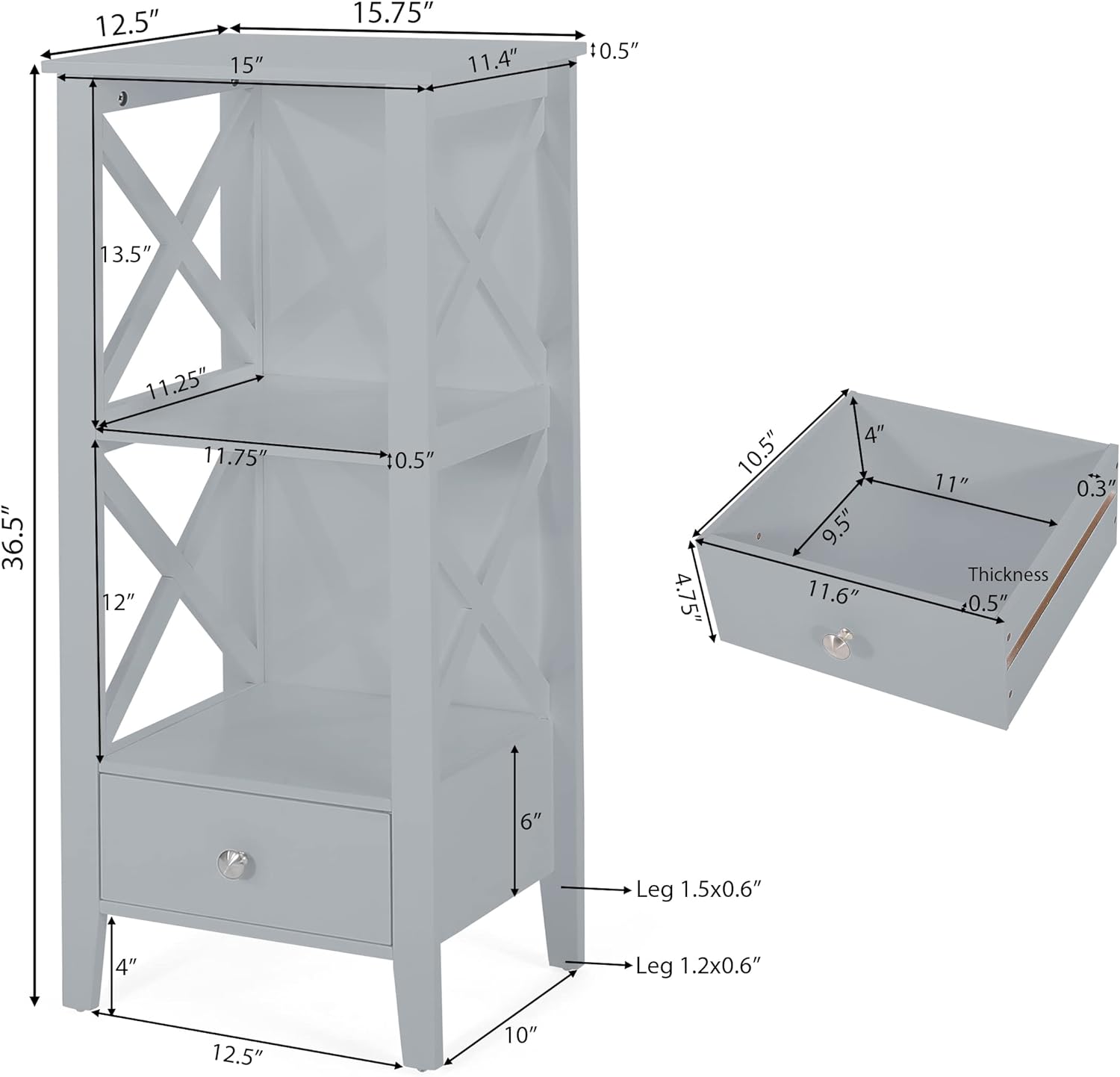 1 DRAWER STORAGE RACK