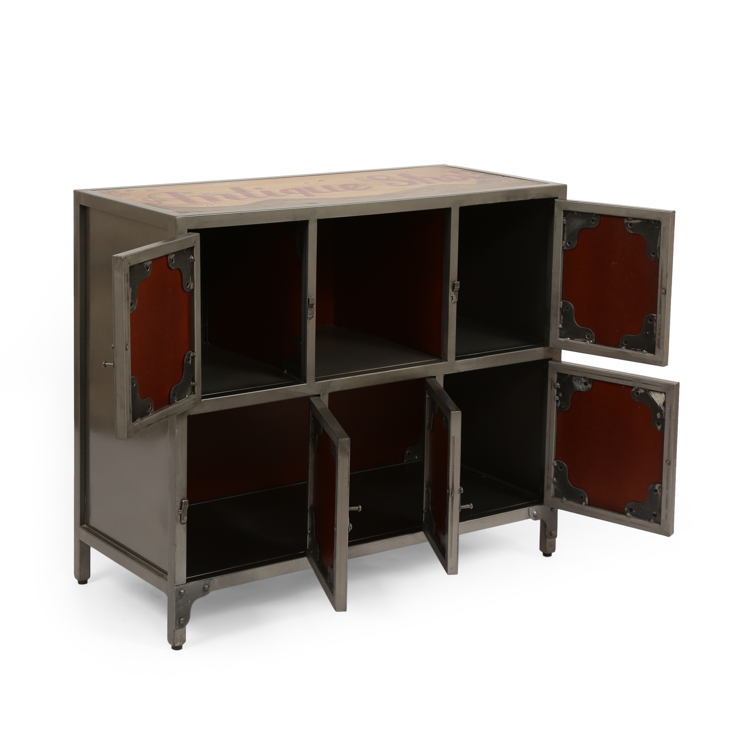 WOODEN  IRON CABINET