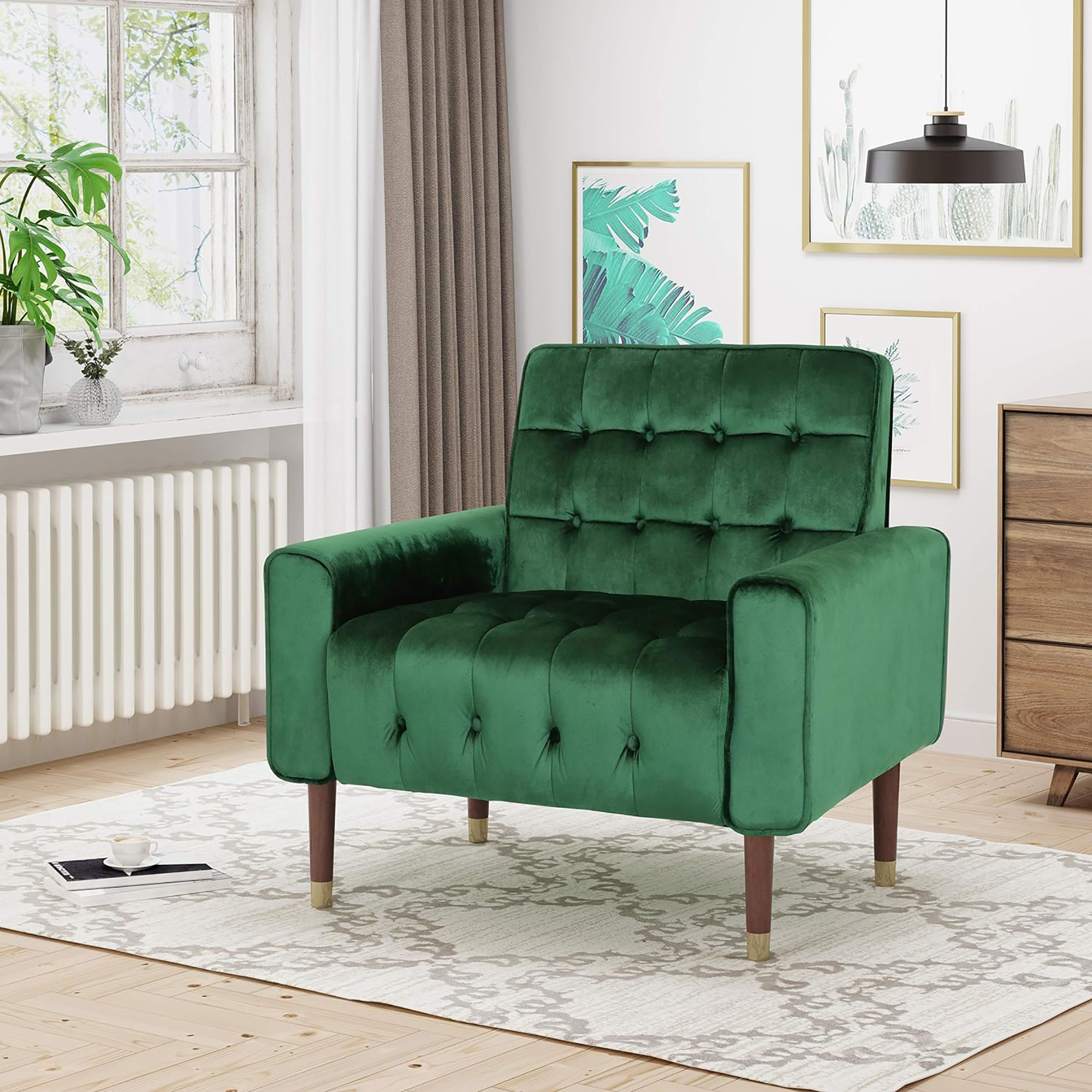 Mirod Comfy Arm Chair with Tufted Back , Modern for Living Room, Bedroom and Study