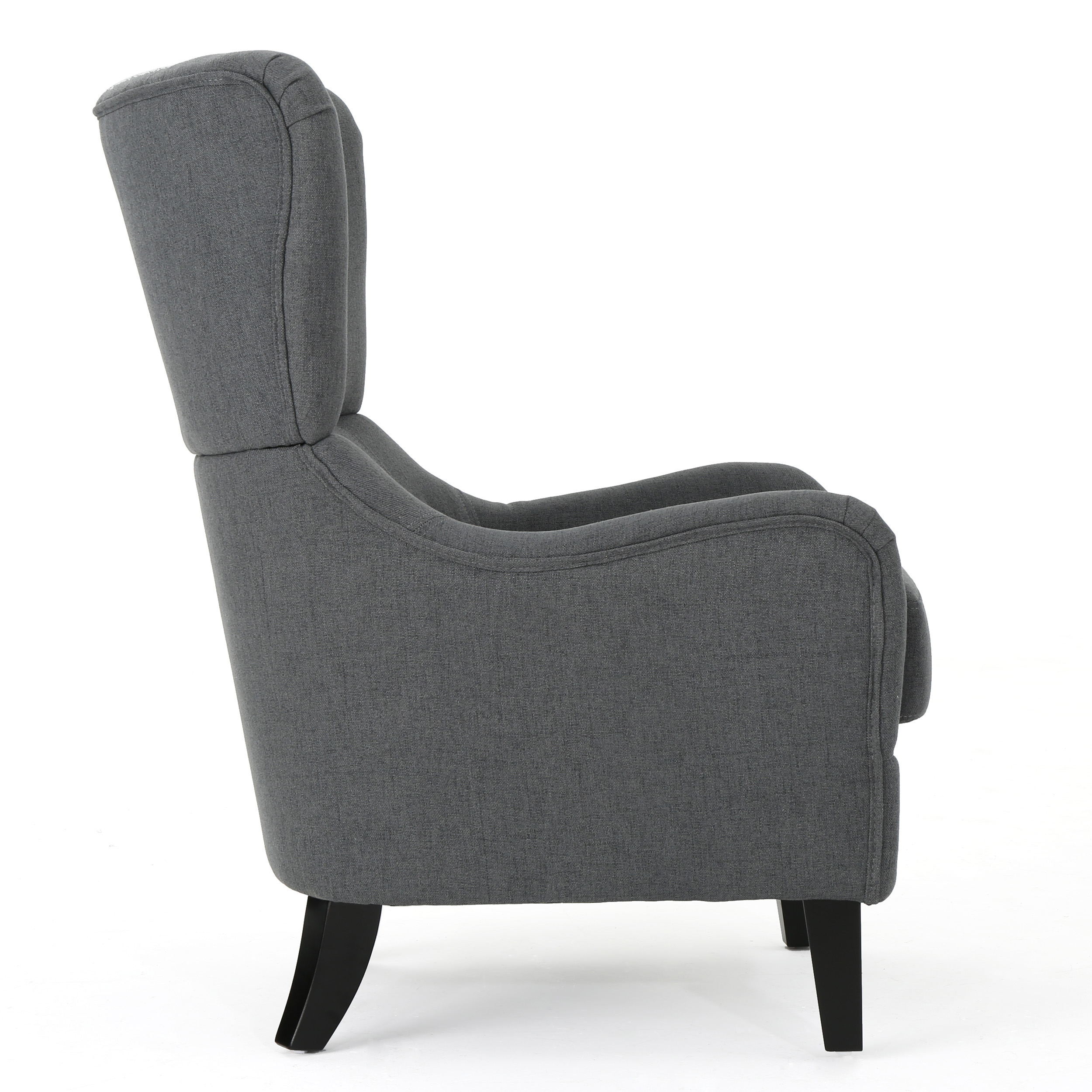 Modern Upholstered Armchair with Solid Leg, Leisure Single Sofa Chair for Living Room Bedroom Reading and Studio