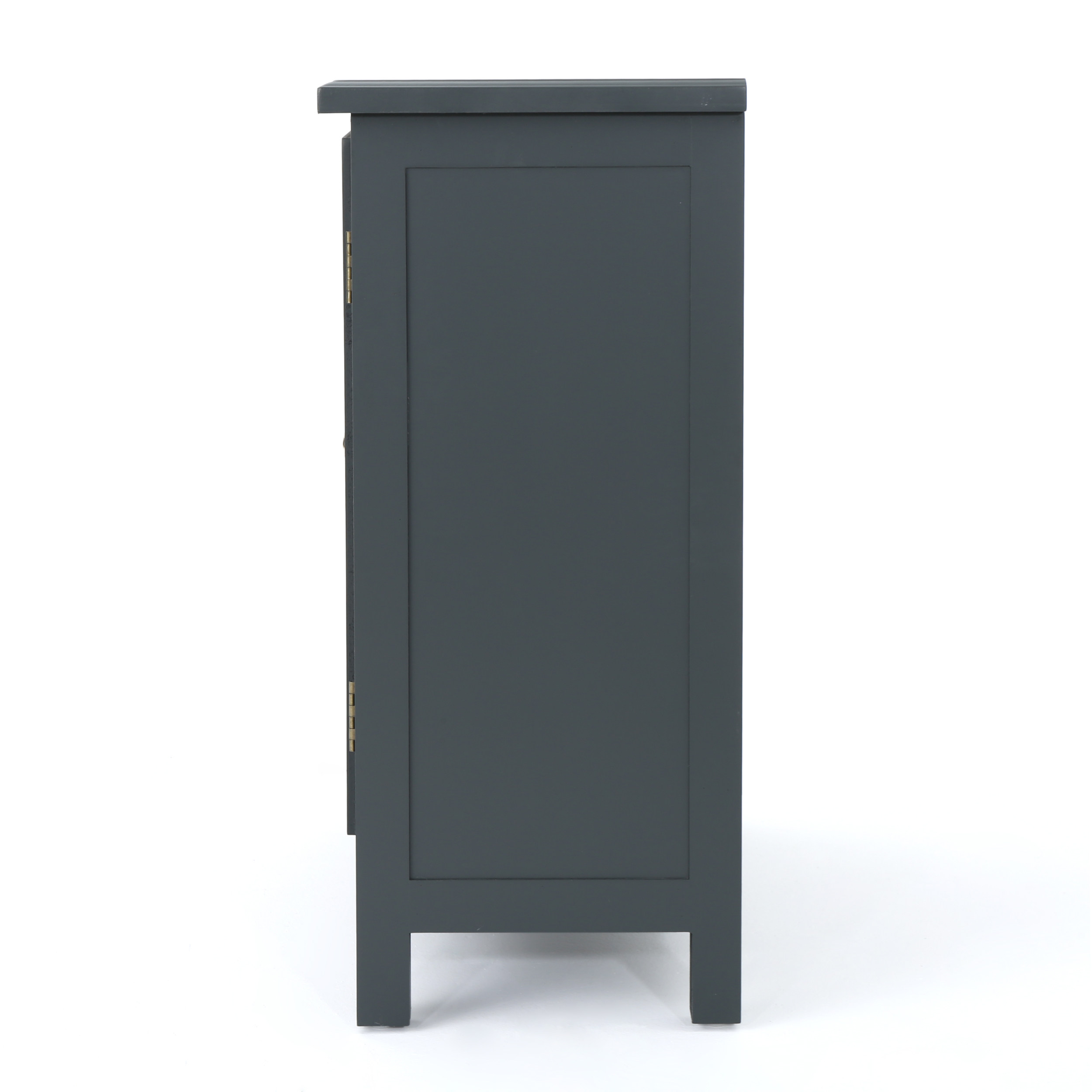 Firwood Mirror Finished Double Door Cabinet, Charcoal Grey