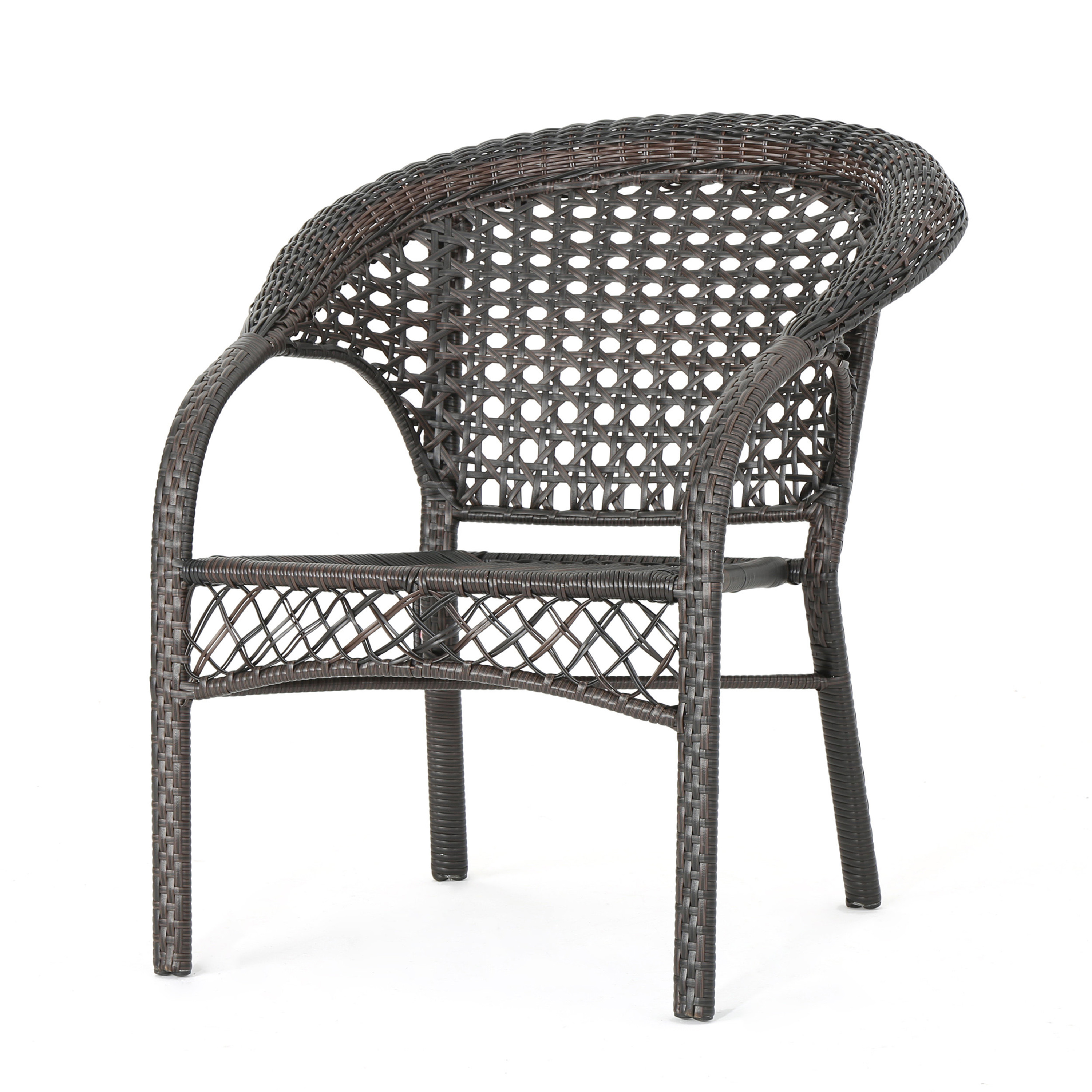 FIGI PE WICKER FANBACK STACKING CHAIR,1PC