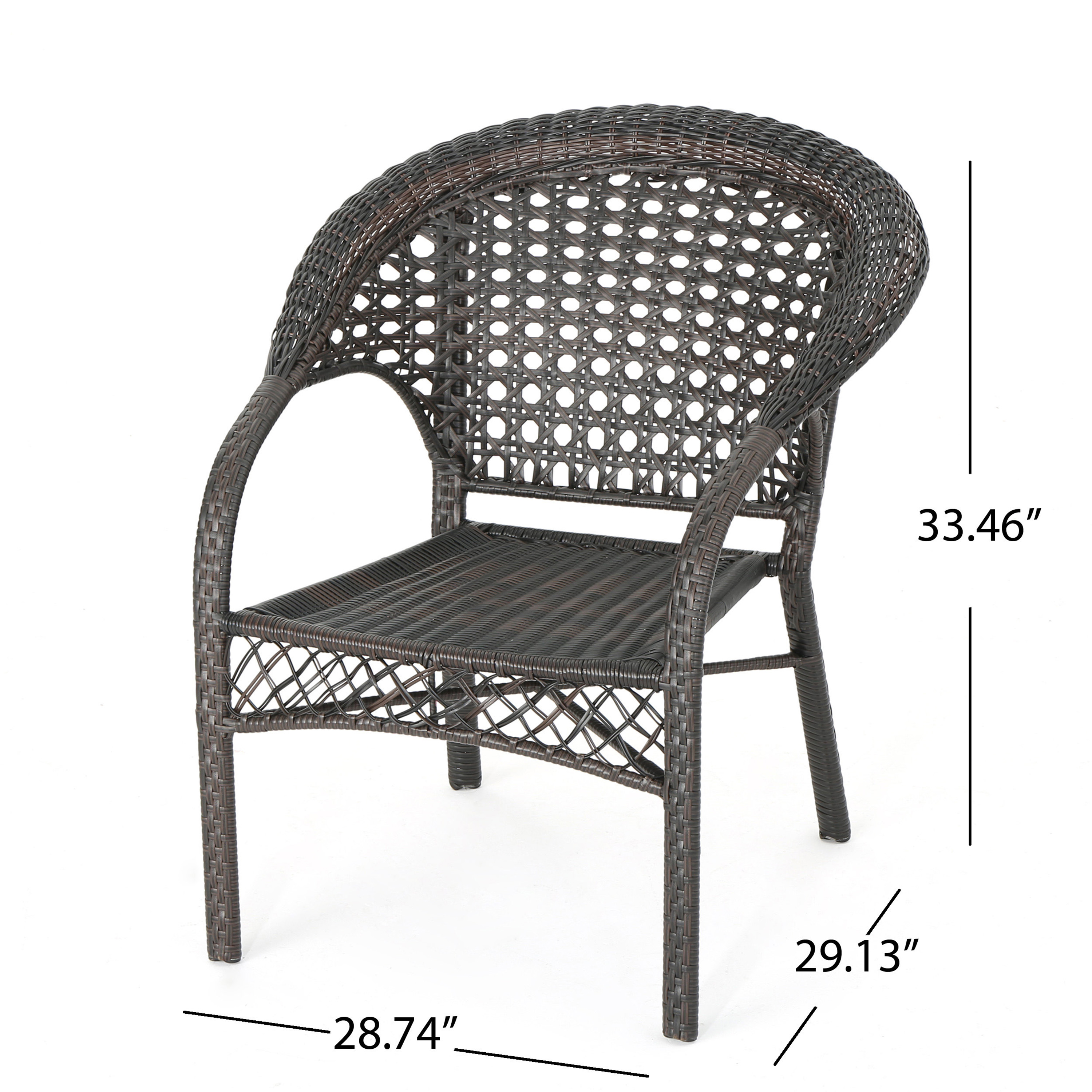 FIGI PE WICKER FANBACK STACKING CHAIR,1PC