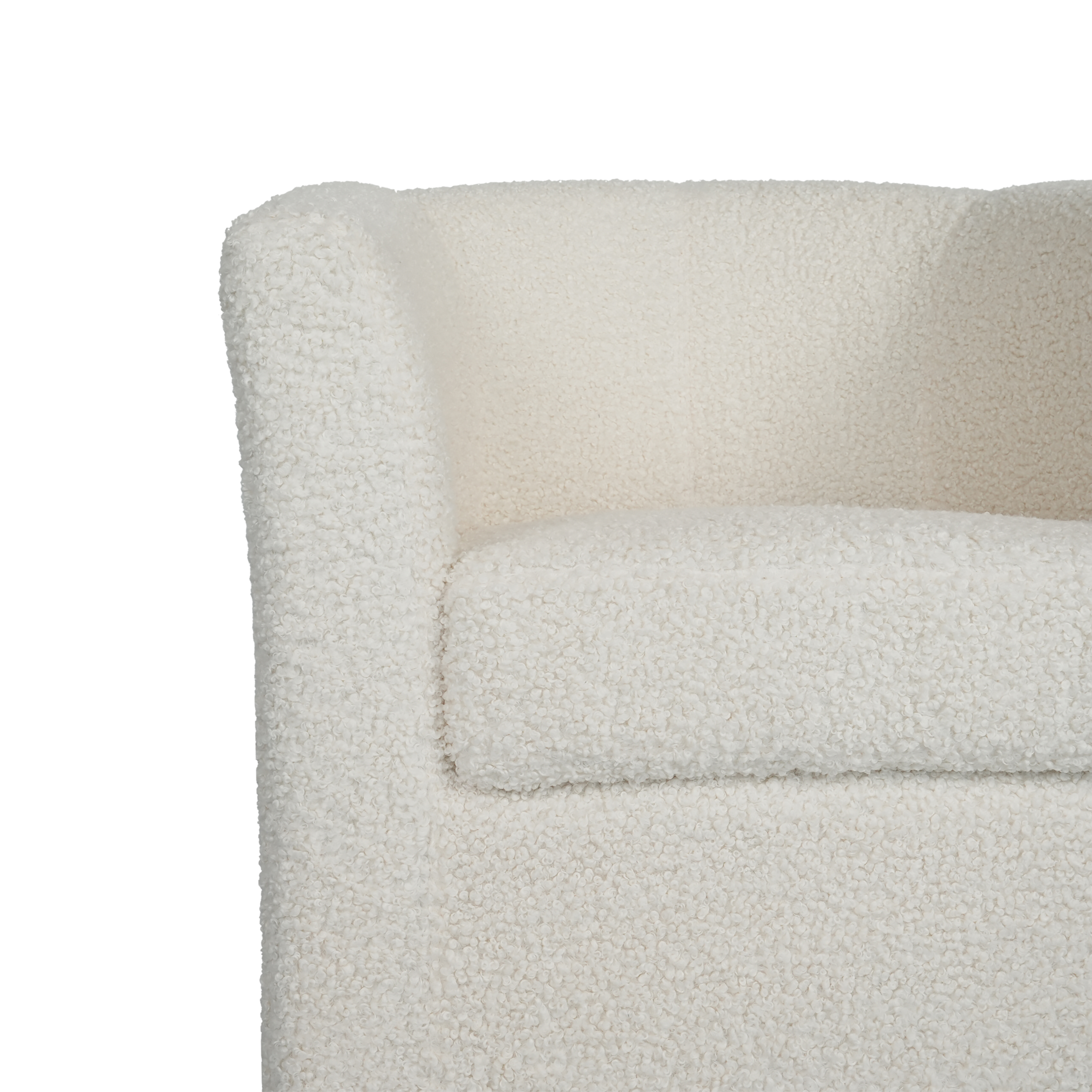 Teddy Velvet Swivel Chair, White, No Installation Required