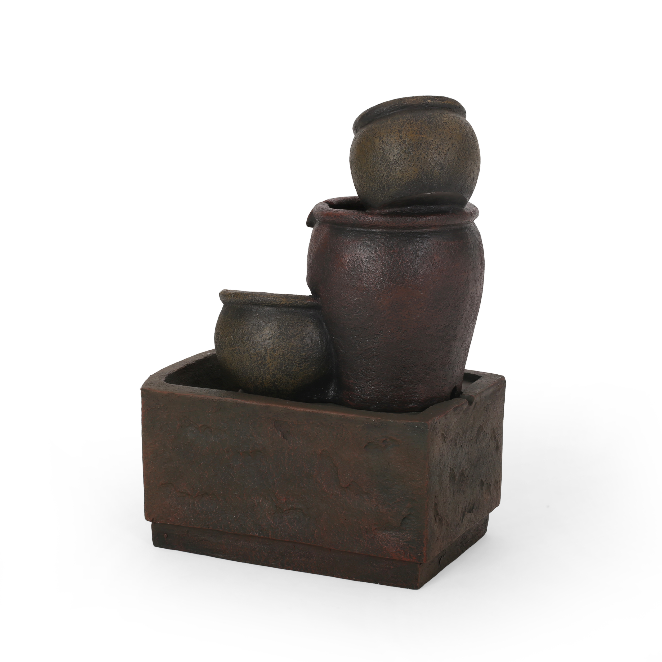 3 TIER BOCHAS FOUNTAIN, Rustic Multi-Brown