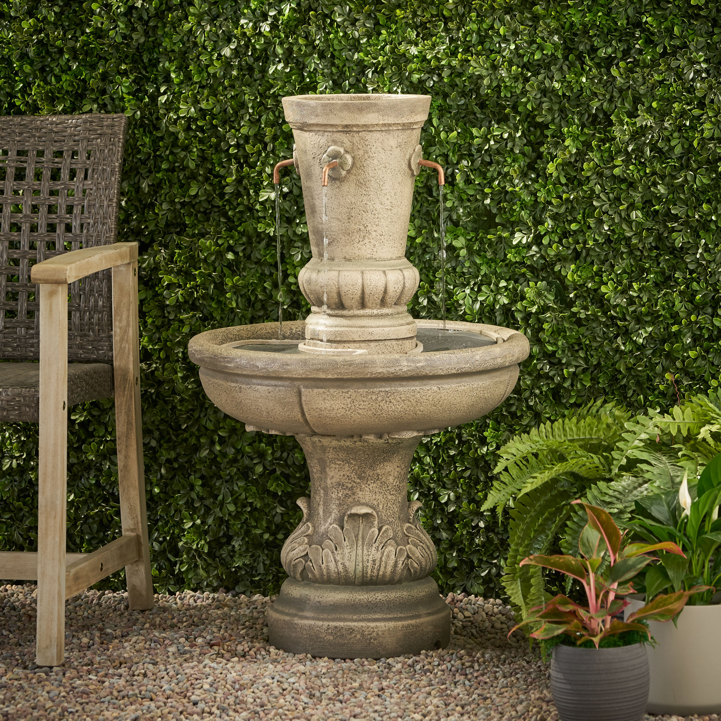 Frederick Outdoor Fountain, Light Brown