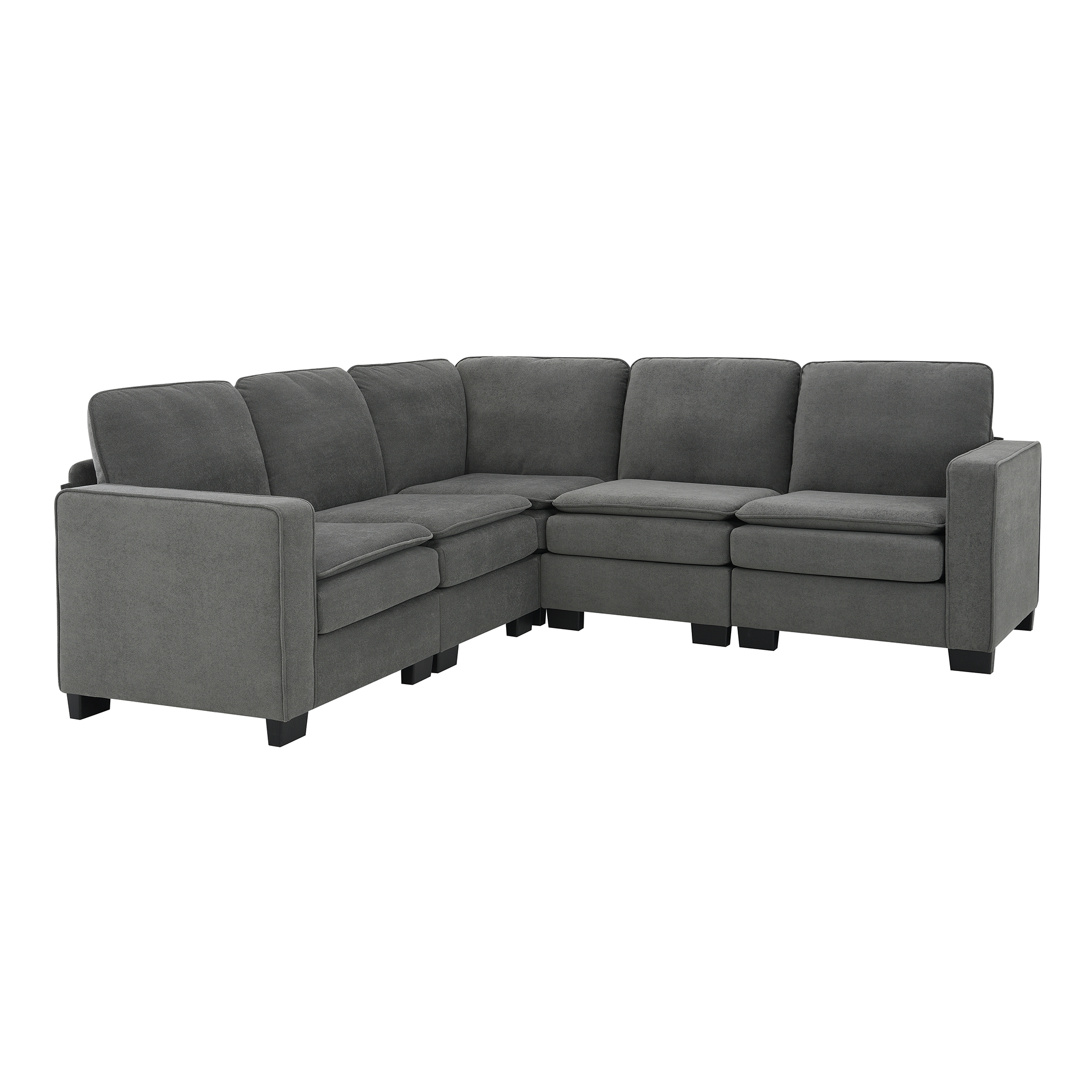 [VIDEO provided][New] 89*89" Oversized Velvet Modern Sectional Sofa,Large L Shaped Upholstered Indoor Furniture with Double Cushions,5 seat Cloud Corner Couch for Living Room,Apartment,Office,2 Colors