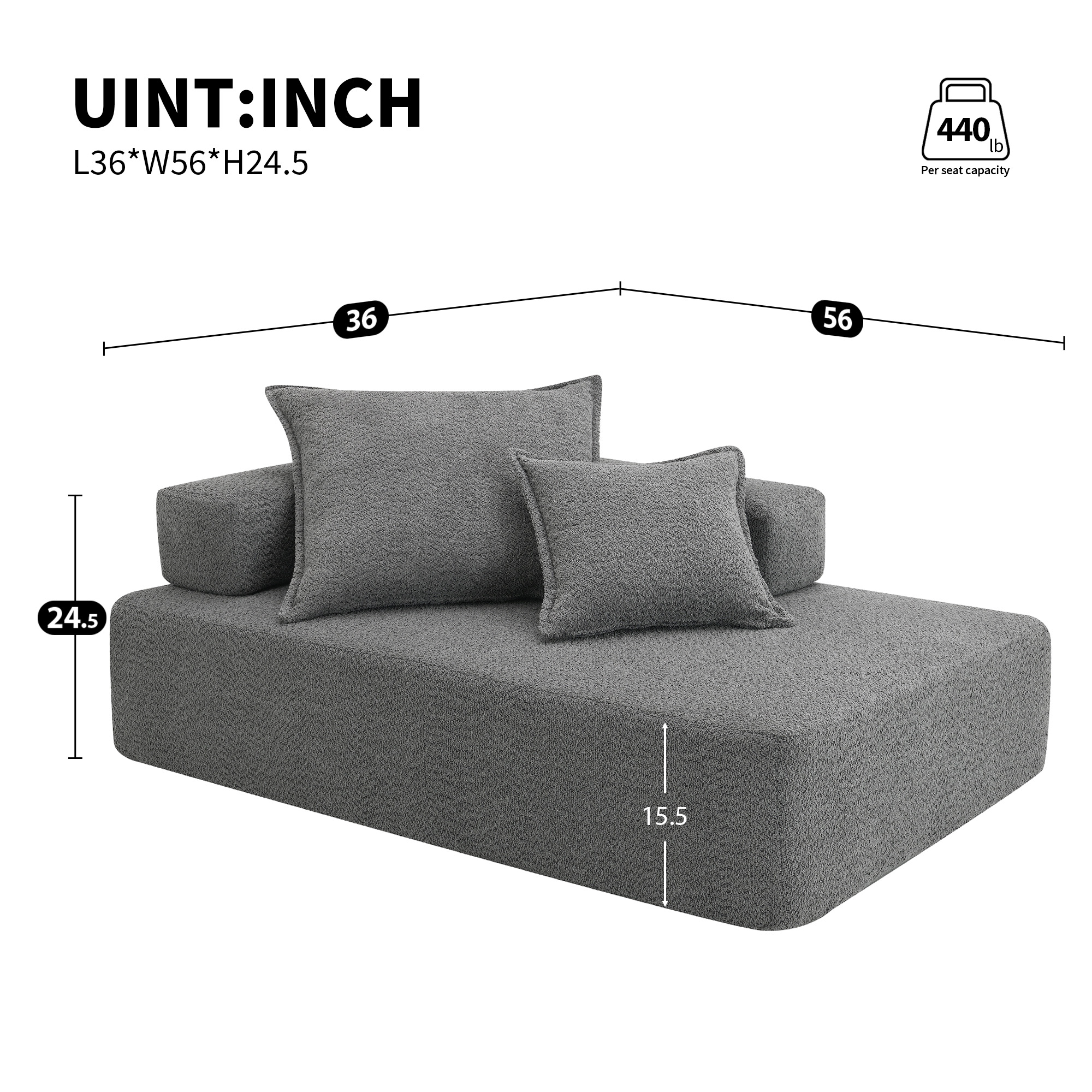 Lounge Frame for Oversized Modular U Shaped Sectional Sofa,Luxury Boucle Floor Couch Set,Convertible Sleeper Couch,Spacious Foam-Filled Sofa Bed for Living Room