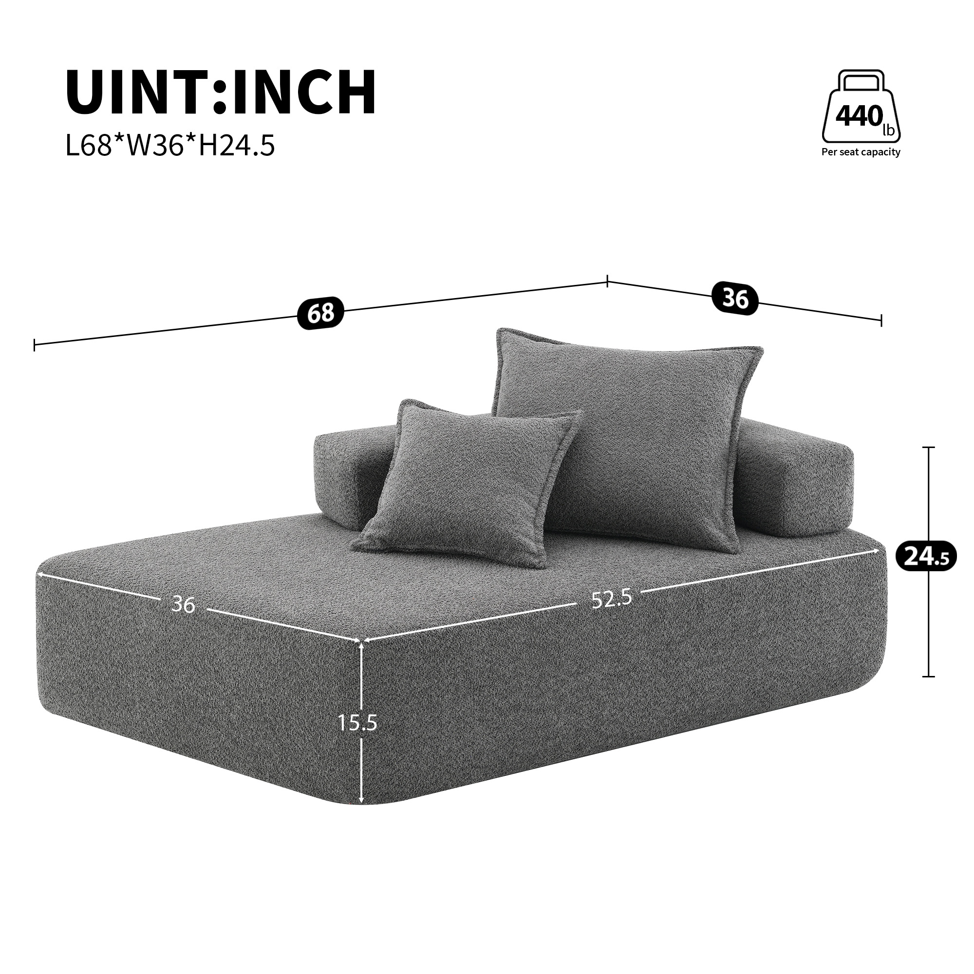 Special-shaped Frame for Oversized Modular U Shaped Sectional Sofa,Luxury Boucle Floor Couch Set,Convertible Sleeper Couch,Spacious Foam-Filled Sofa Bed for Living Room