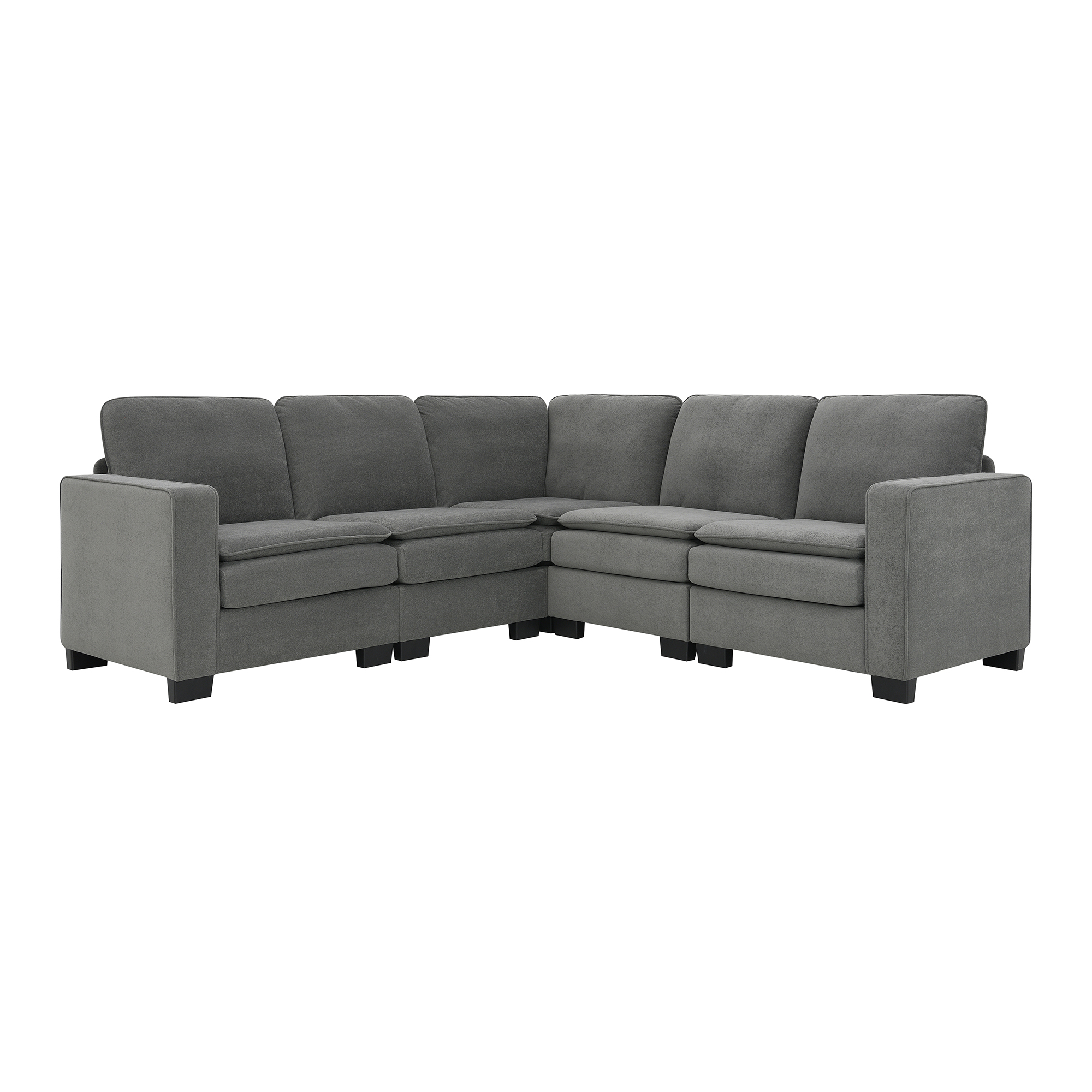 [VIDEO provided][New] 89*89" Oversized Velvet Modern Sectional Sofa,Large L Shaped Upholstered Indoor Furniture with Double Cushions,5 seat Cloud Corner Couch for Living Room,Apartment,Office,2 Colors