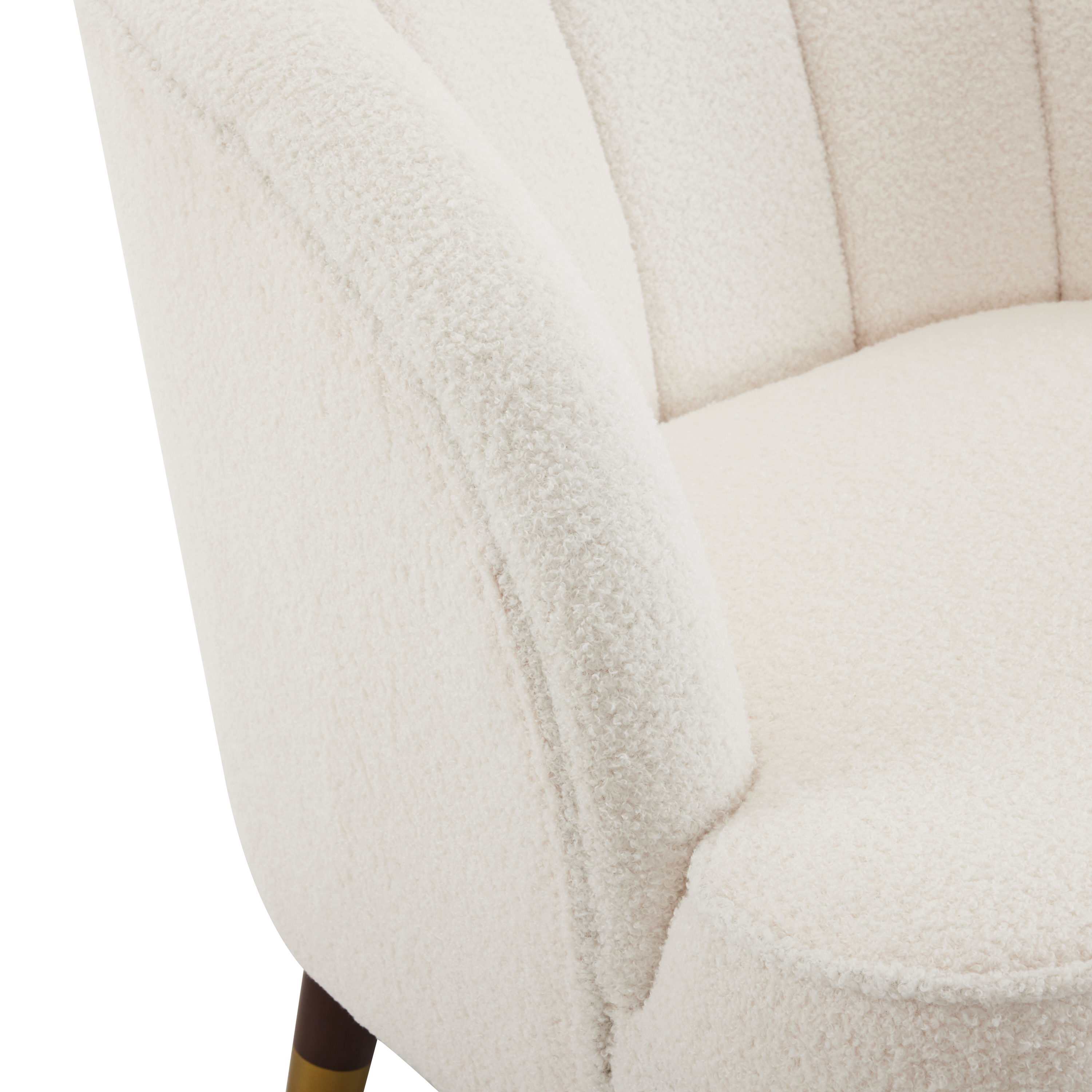 Upholstered Barrel Accent Chair With Wooden Legs