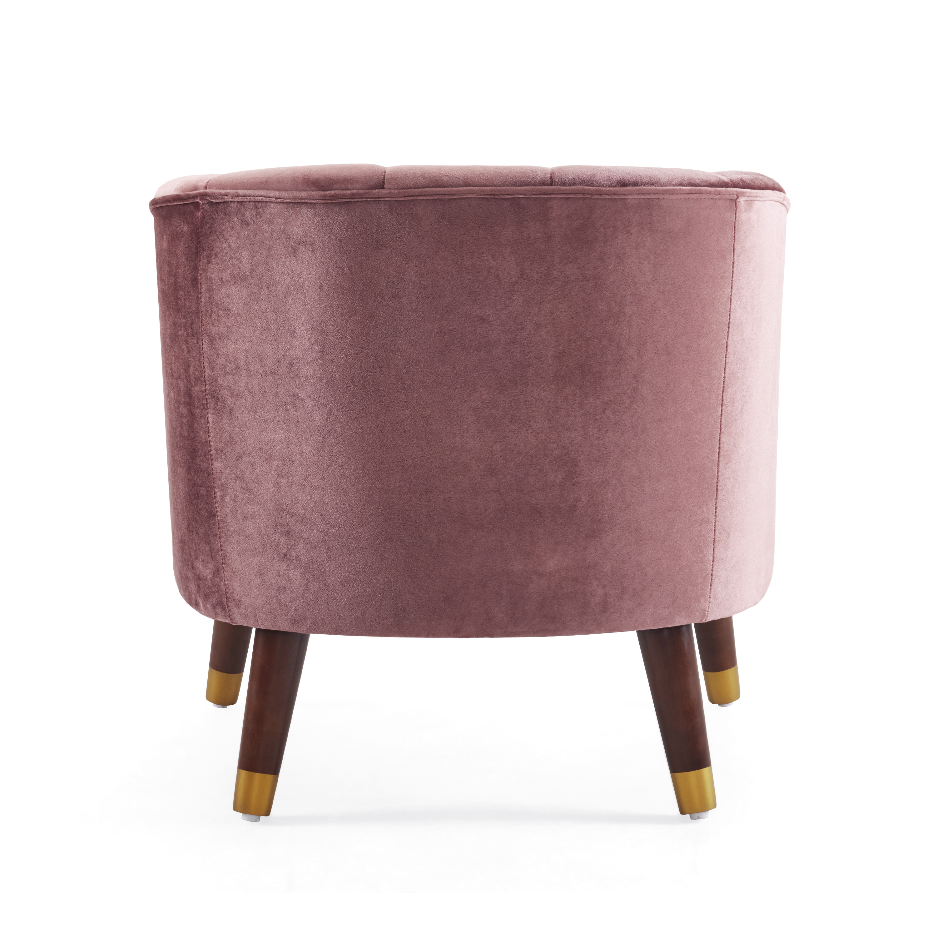 Upholstered Barrel Accent Chair With Wooden Legs