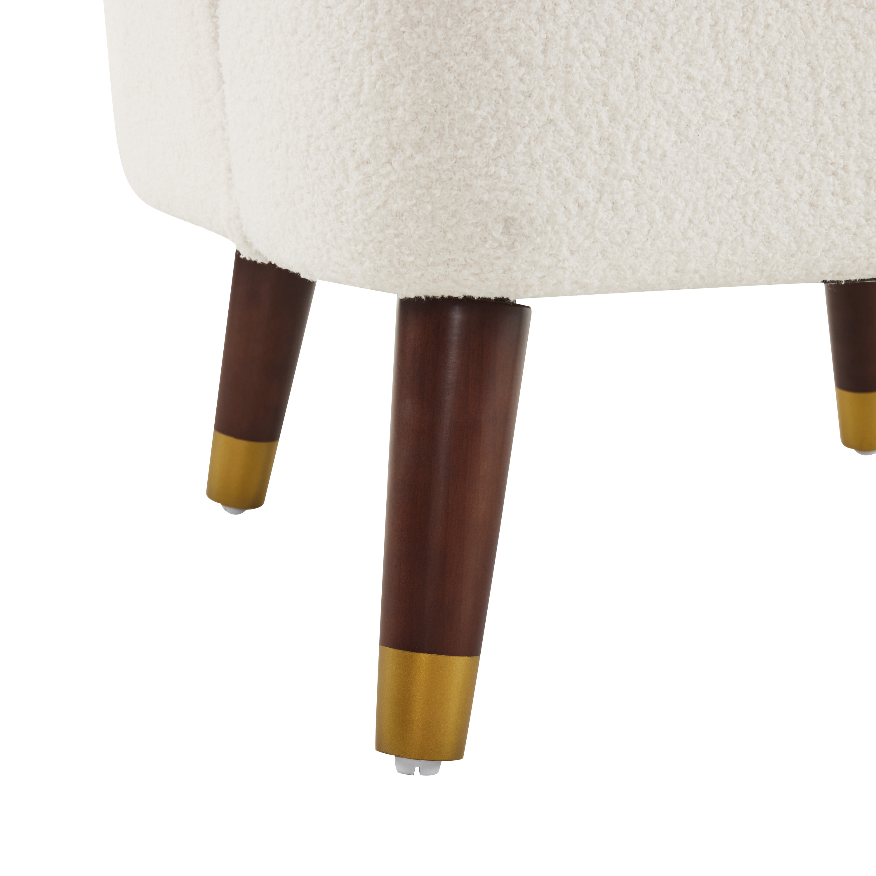 Upholstered Barrel Accent Chair With Wooden Legs