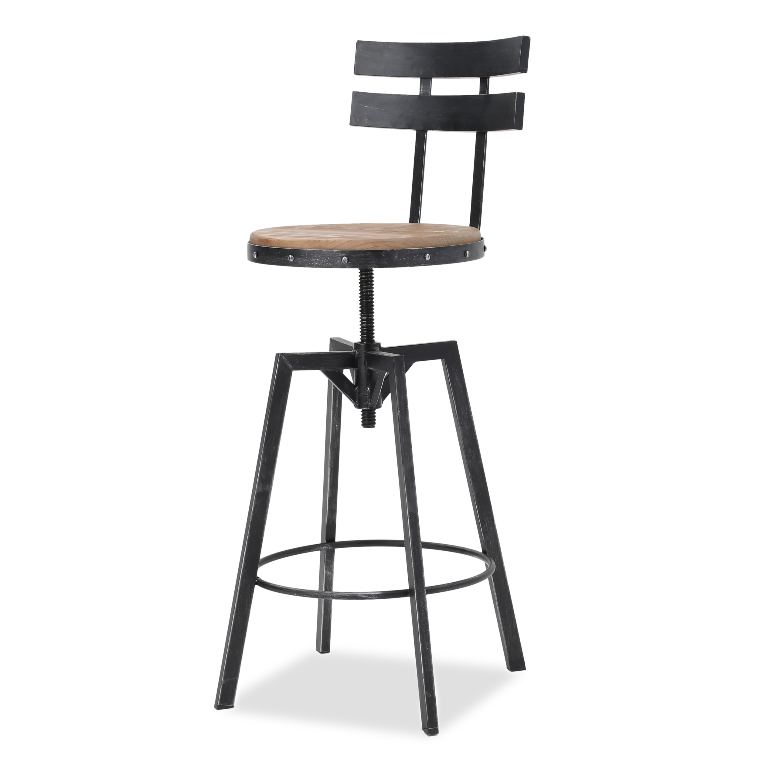 METAL CHAIR WITH WOODEN SEAT