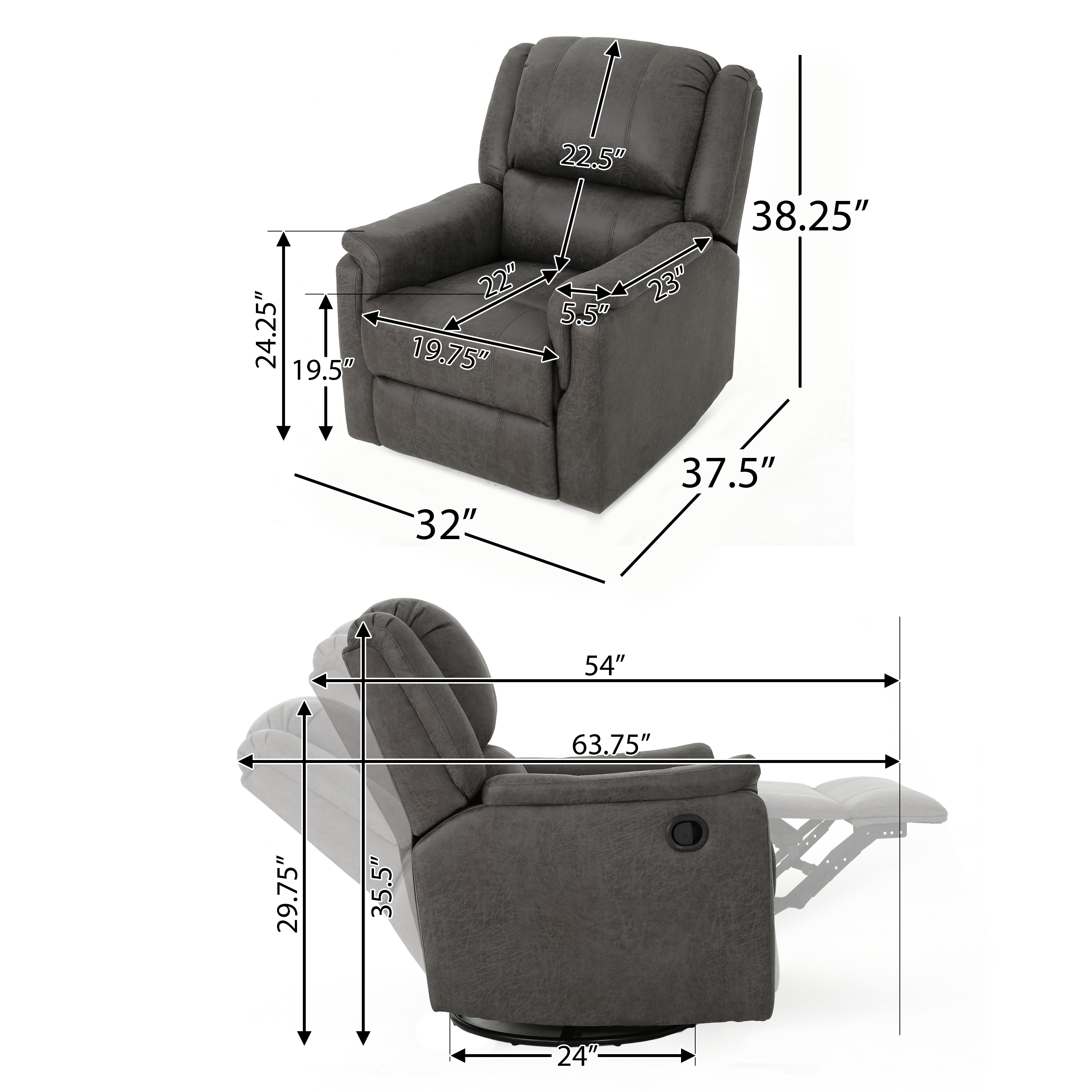 GLIDER RECLINER WITH SWIVEL