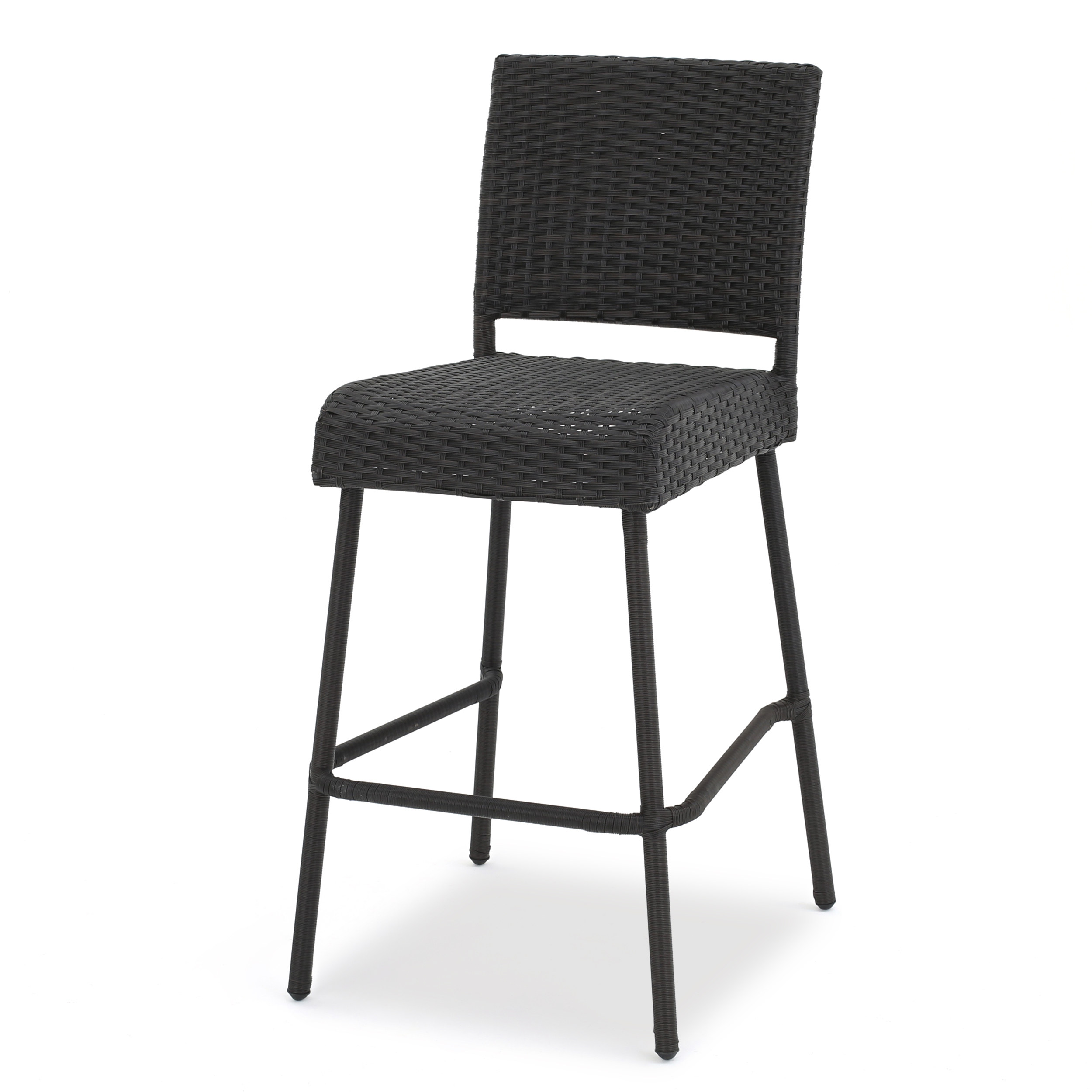 Outdoors Dark Brown Wicker Barstools - Set of 2