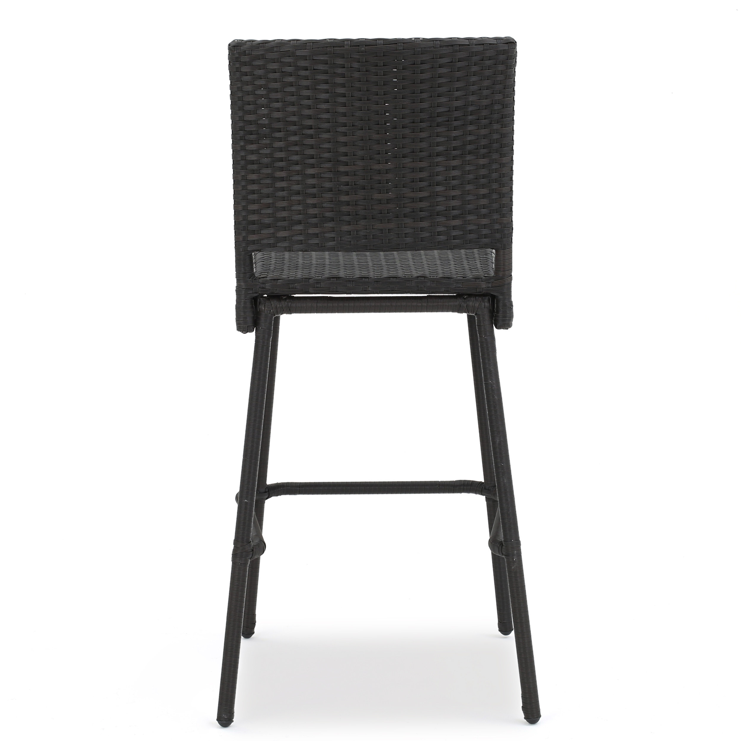 Outdoors Dark Brown Wicker Barstools - Set of 2