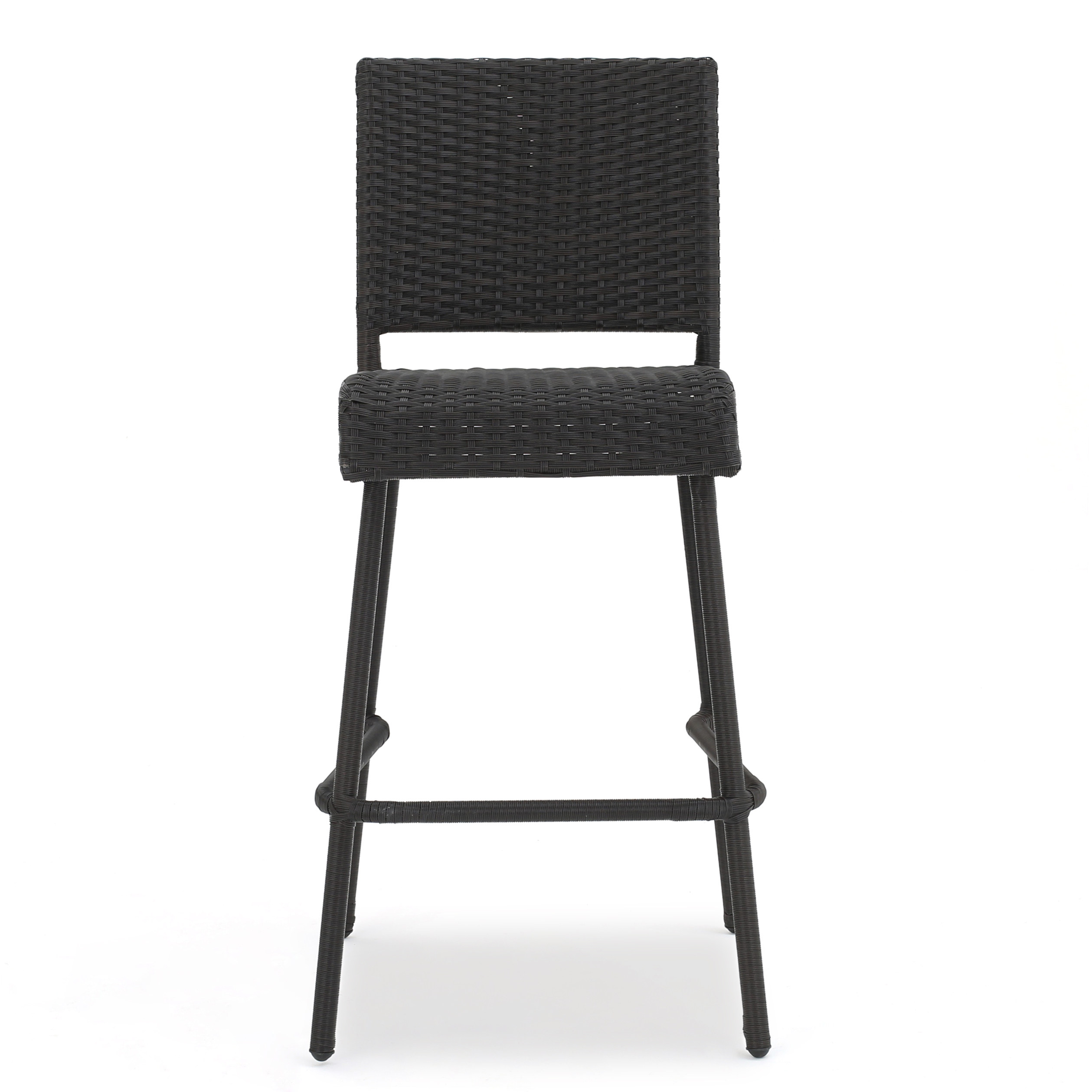 Outdoors Dark Brown Wicker Barstools - Set of 2