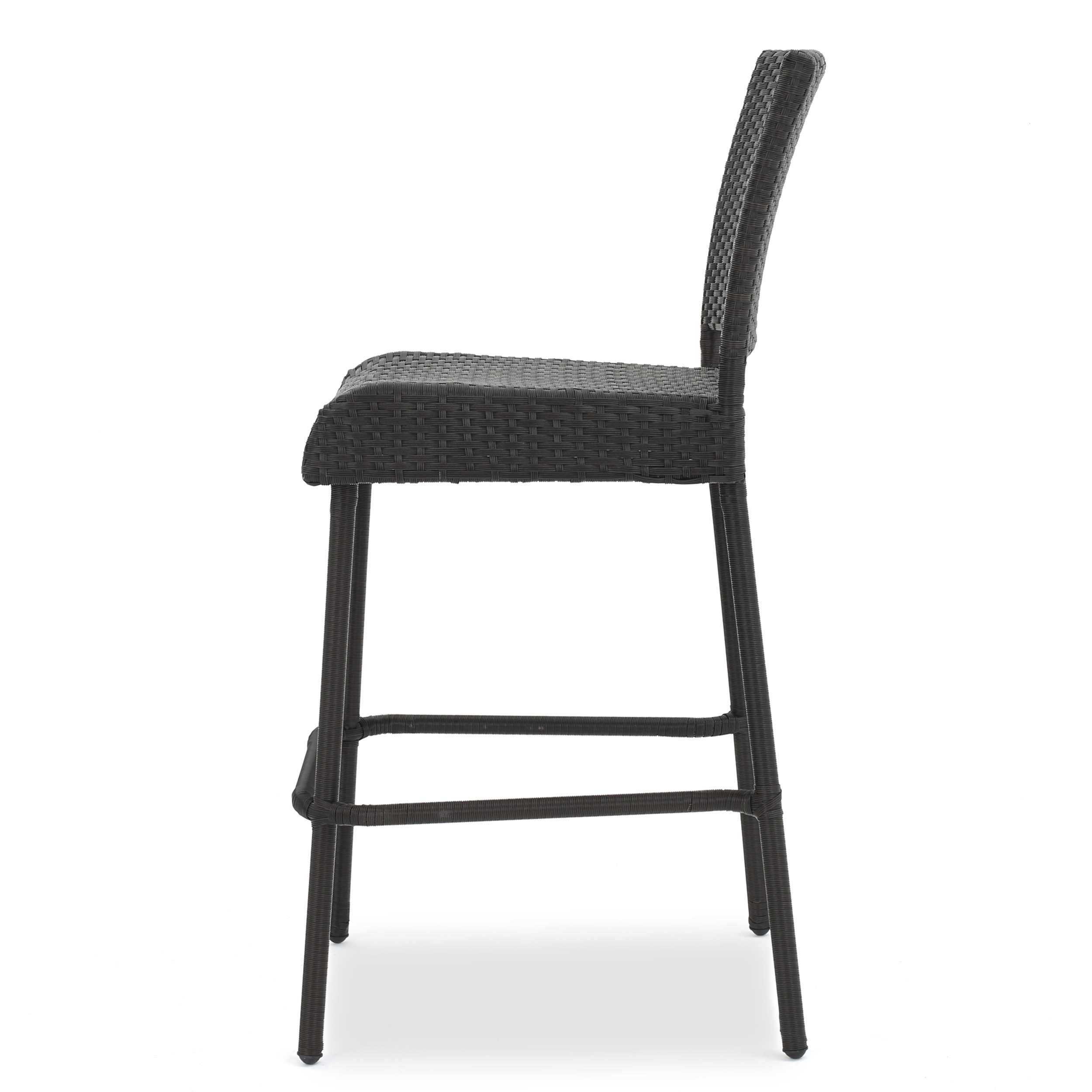 Outdoors Dark Brown Wicker Barstools - Set of 2